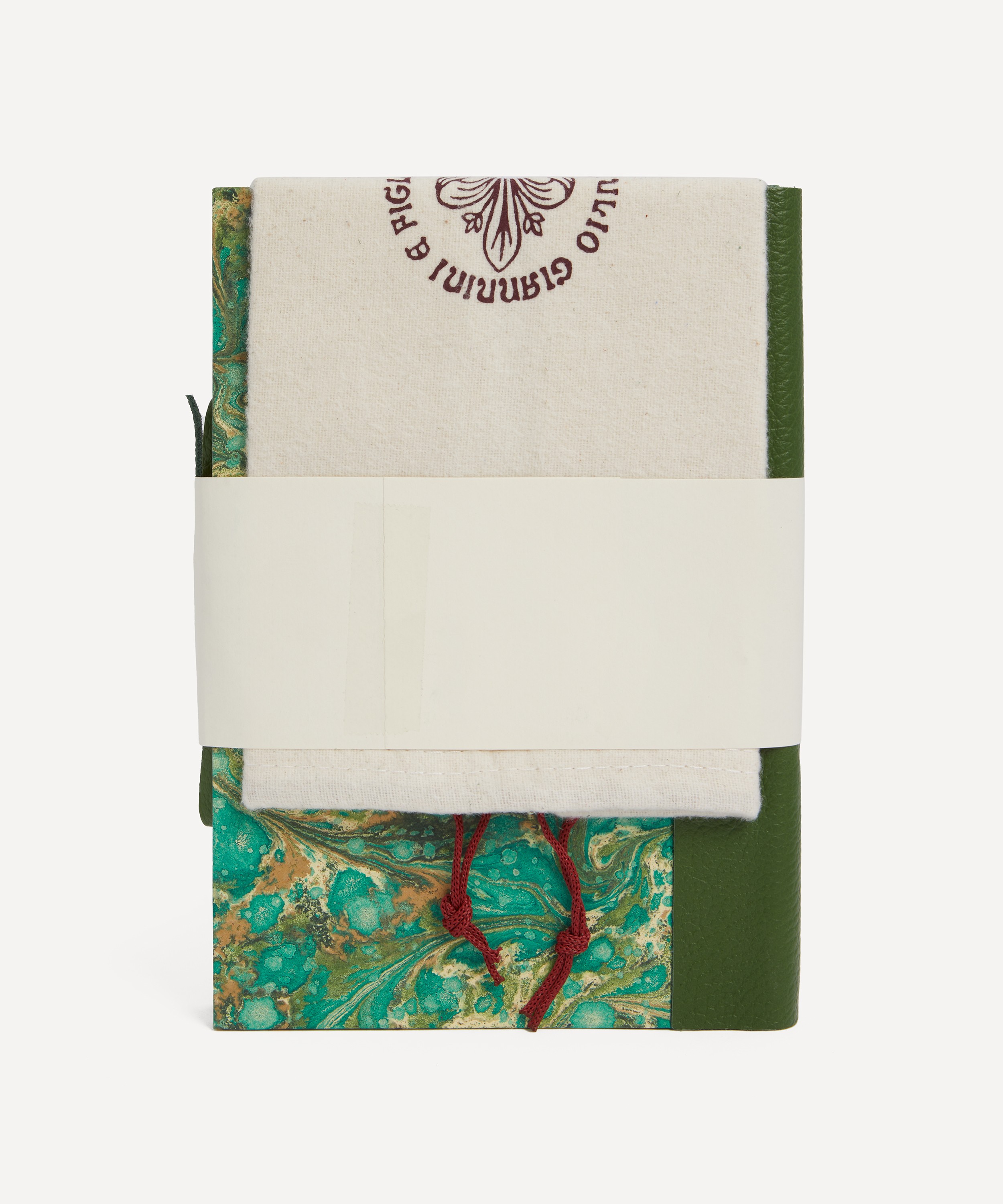 Giannini - Marbled Notebook with Leather Spine and Tie image number 