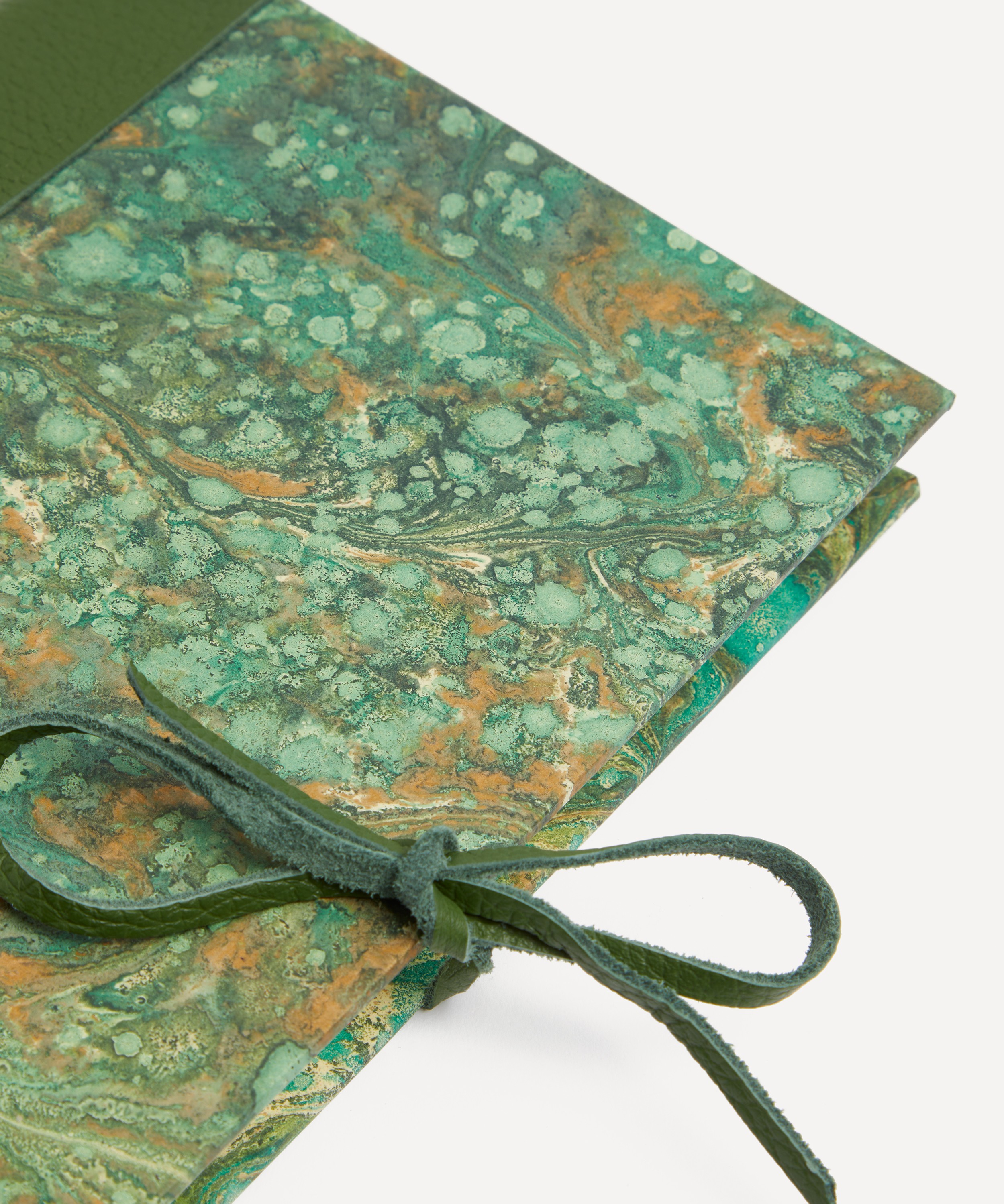 Giannini - Marbled Notebook with Leather Spine and Tie image number 