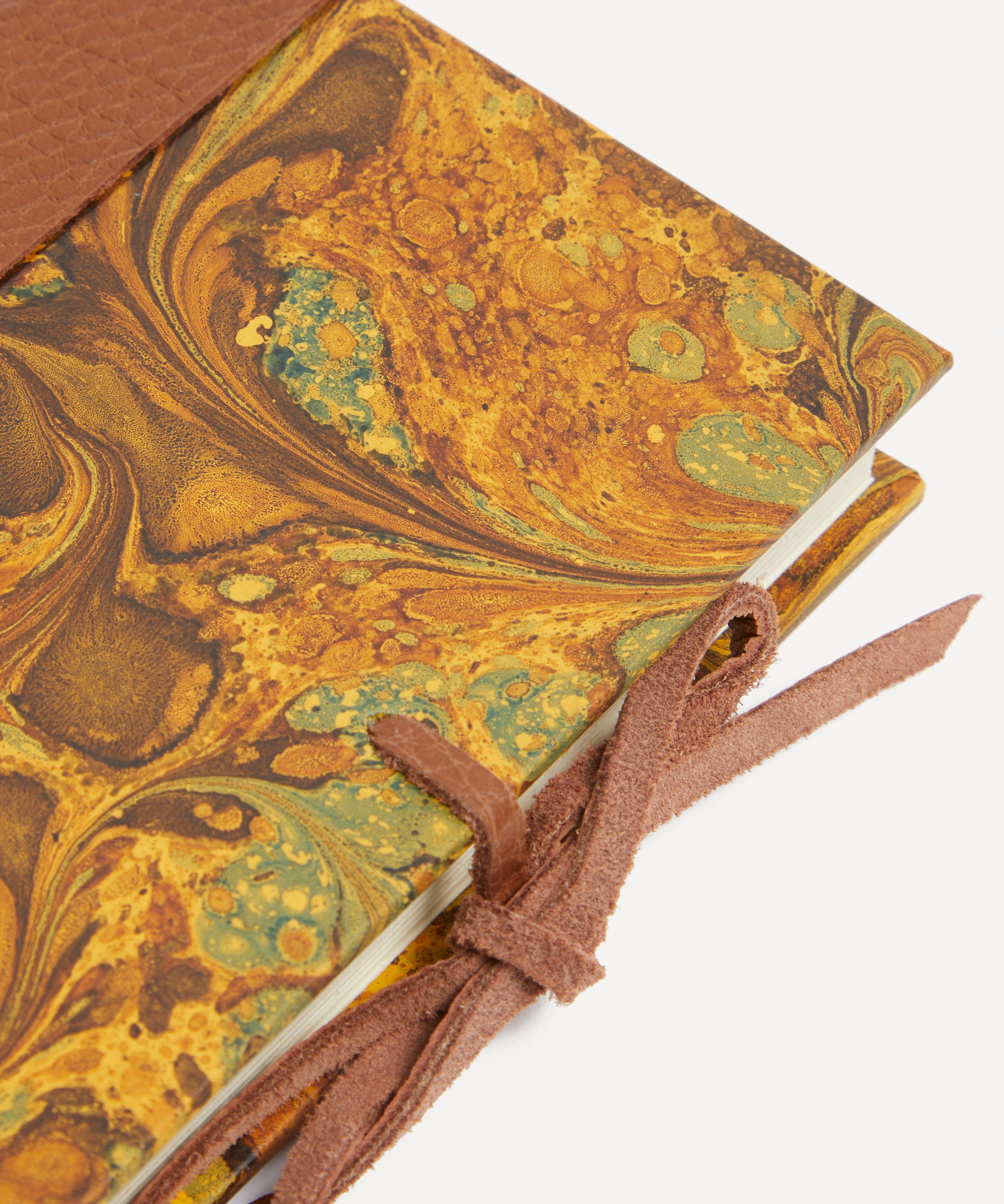 Giannini - Marbled Notebook with Leather Spine and Tie image number 4