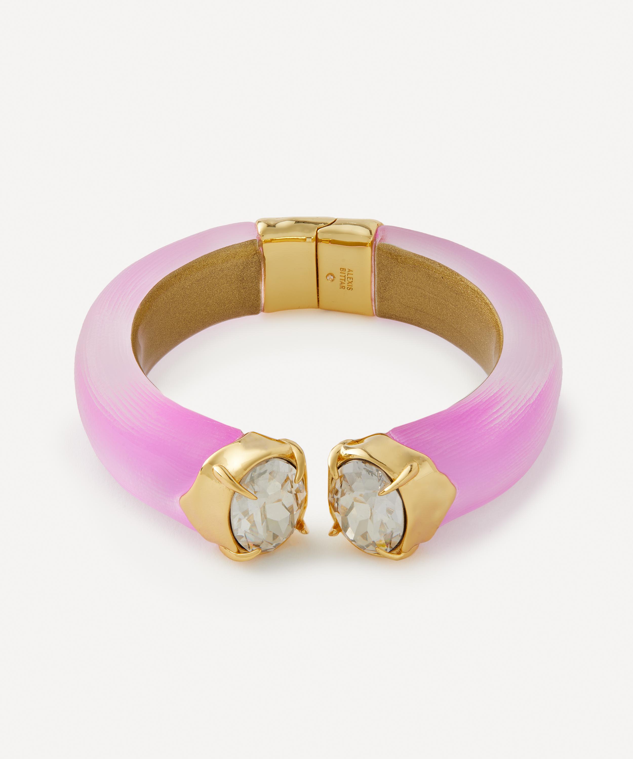 Alexis Bittar - 14ct Gold-Plated Bonbon Crystal Lucite Hinge Bracelet