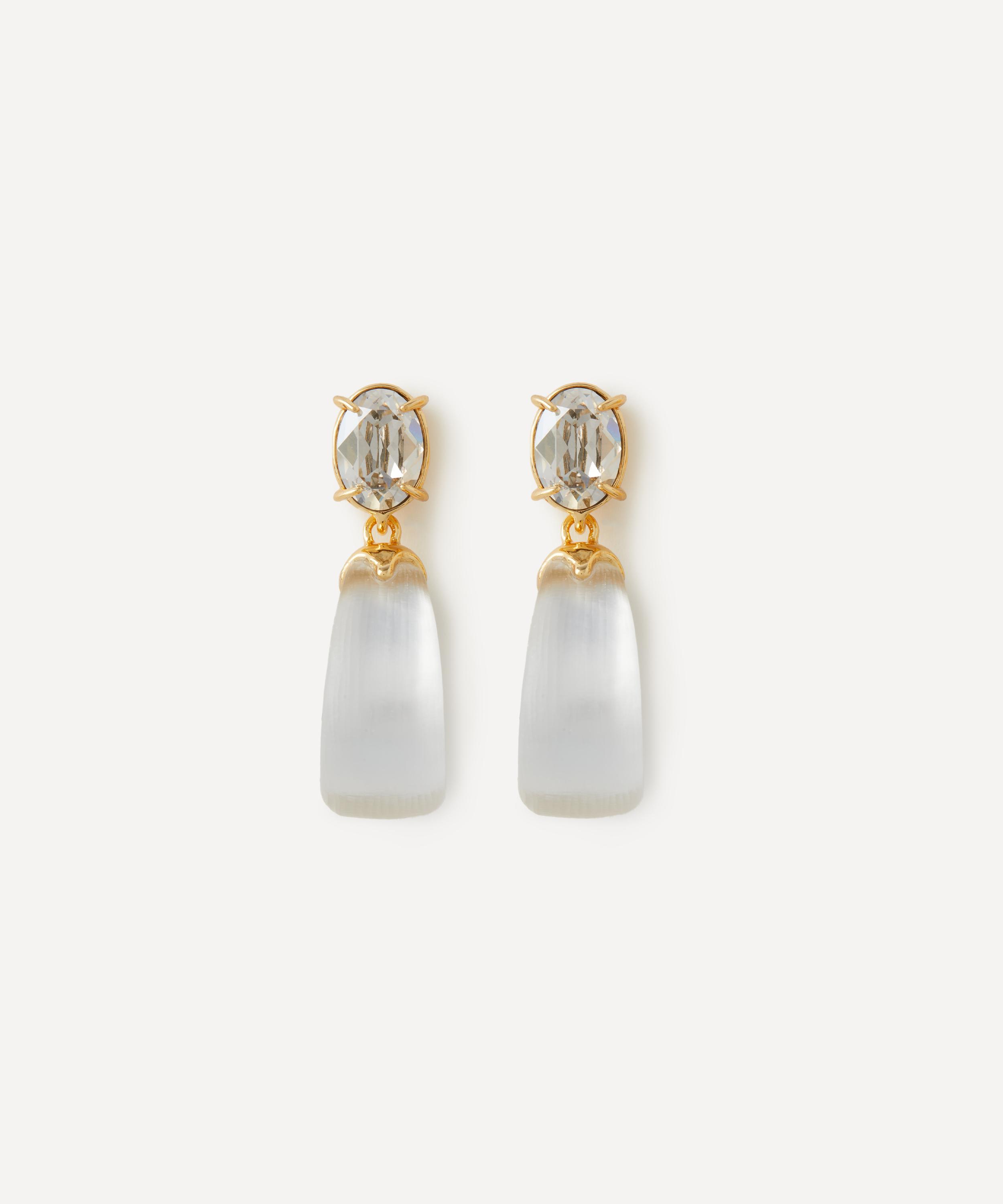 Alexis Bittar - 14ct Gold-Plated Bonbon Crystal Lucite Teardrop Earrings