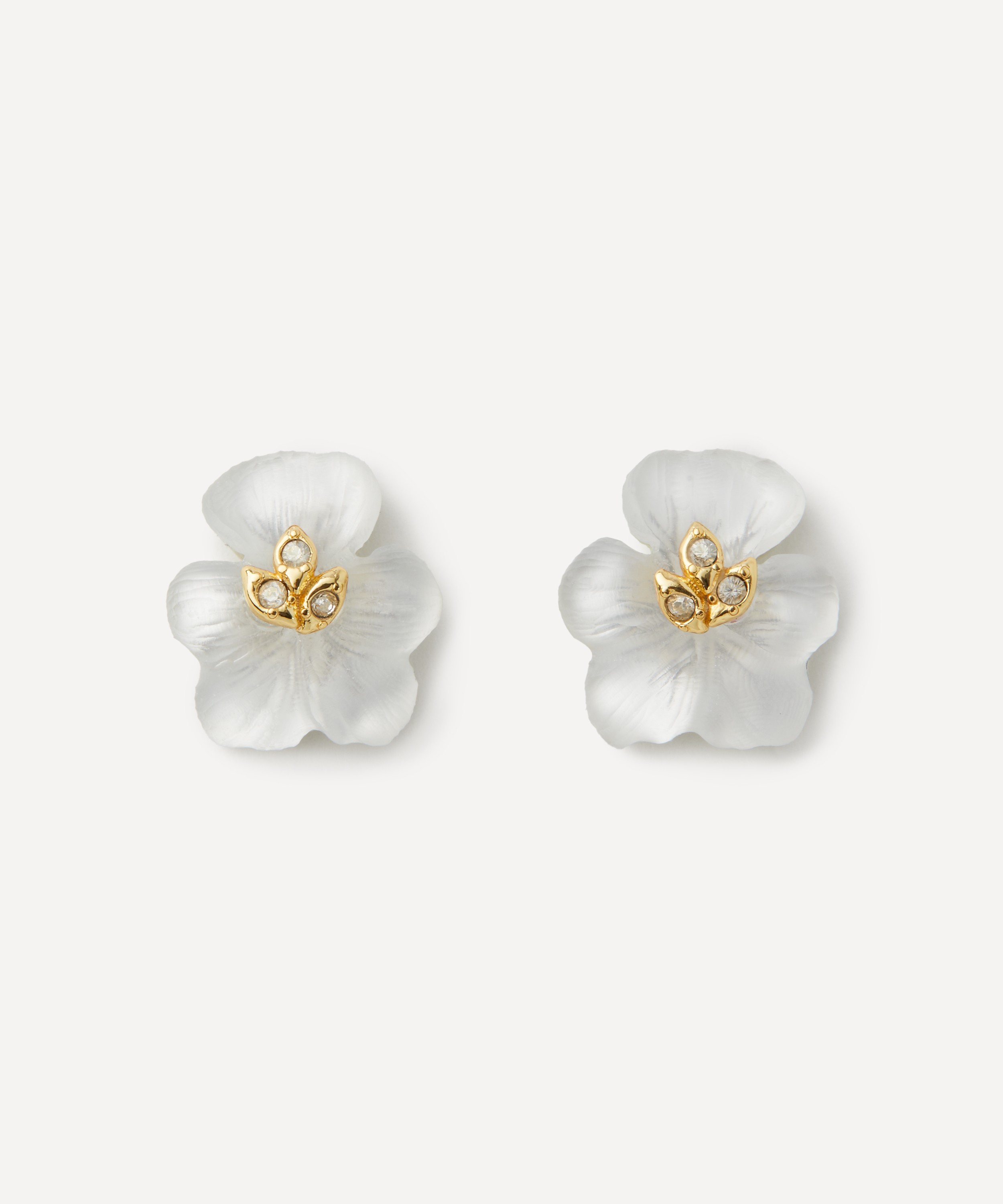 Alexis Bittar - 14ct Gold-Plated Pansy Lucite Petite Stud Earrings image number 0