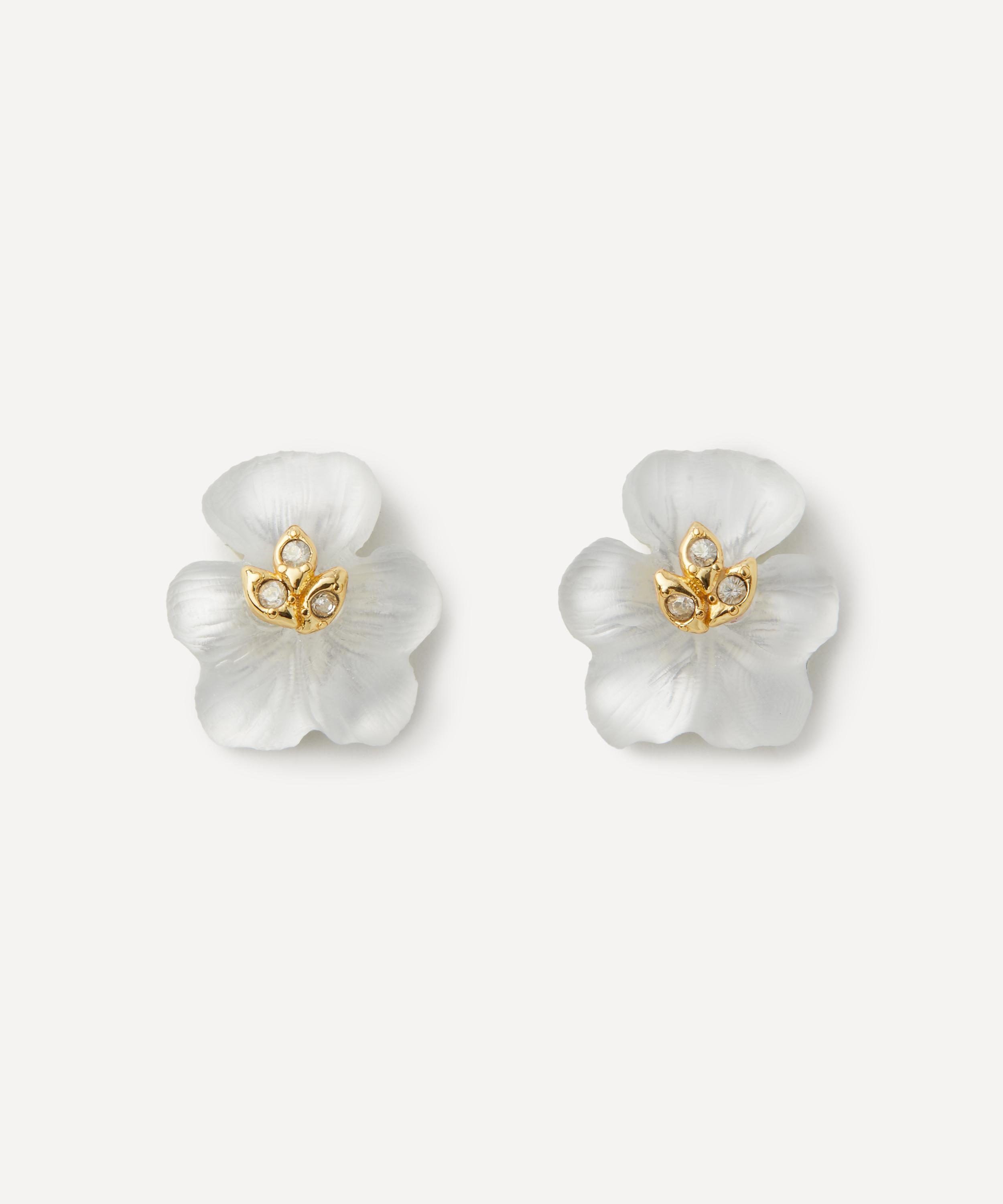 Alexis Bittar - 14ct Gold-Plated Pansy Lucite Petite Stud Earrings image number 0