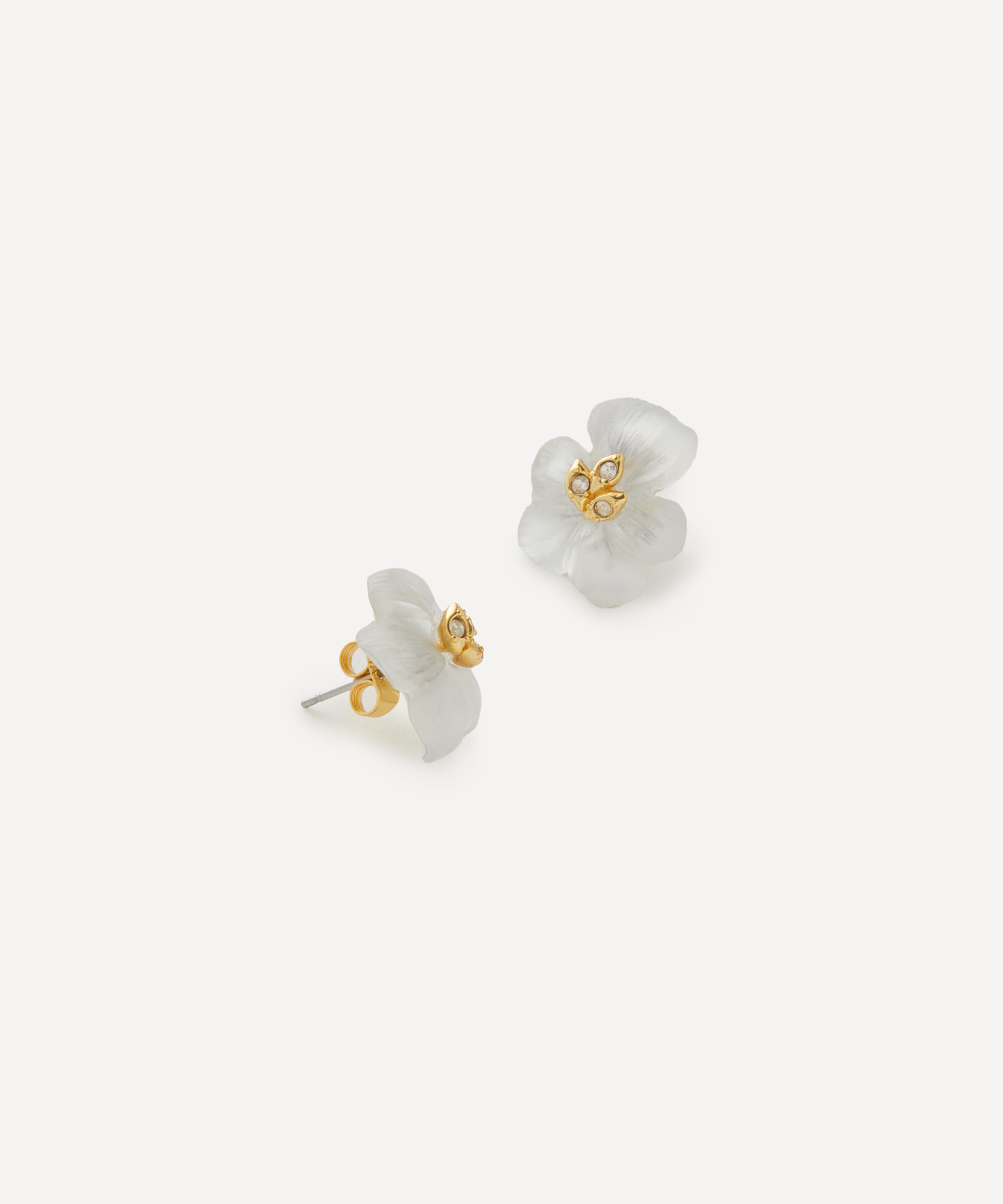 Alexis Bittar - 14ct Gold-Plated Pansy Lucite Petite Stud Earrings image number 2