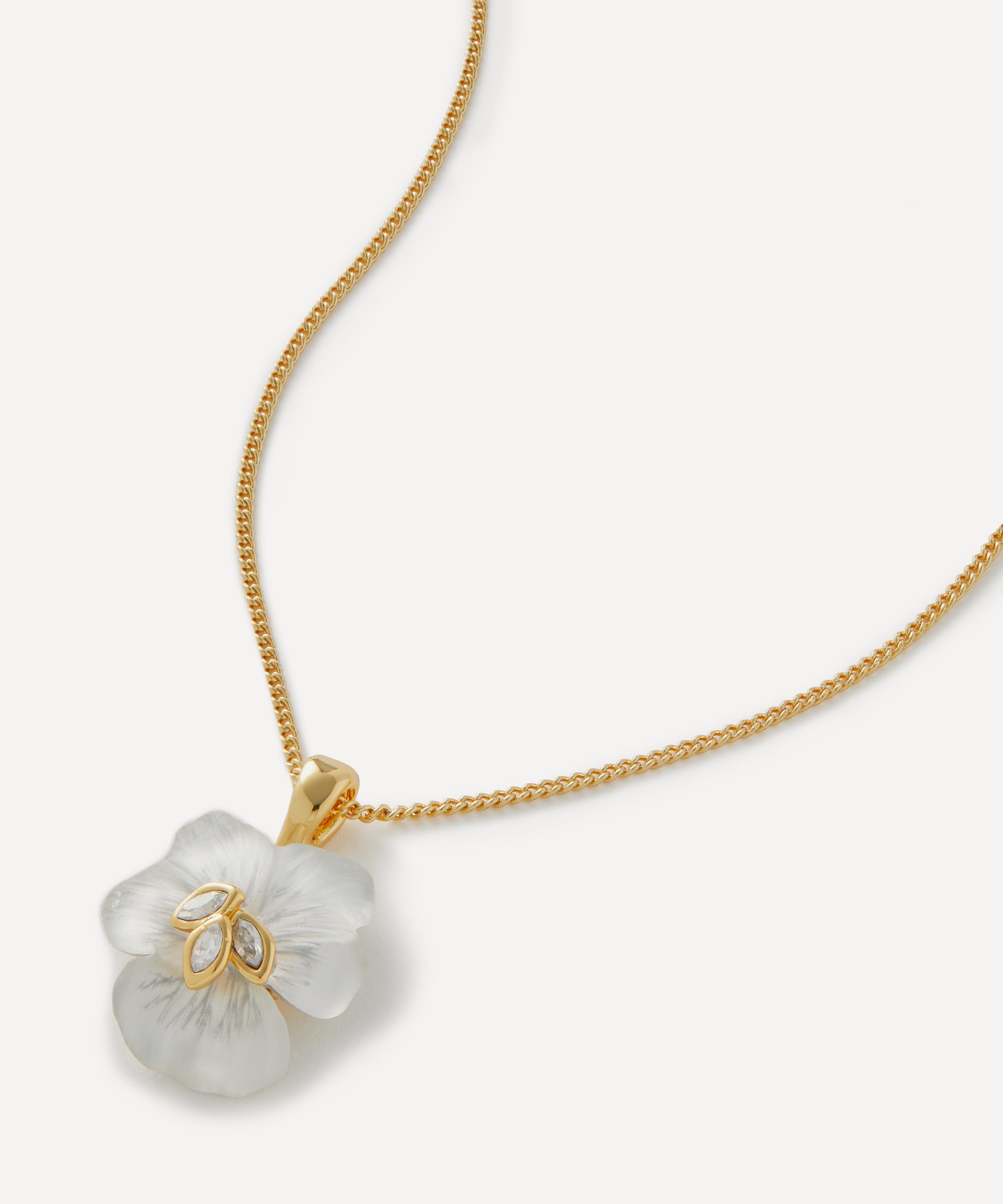 Alexis Bittar - 14ct Gold-Plated Pansy Lucite Petite Pendant Necklace