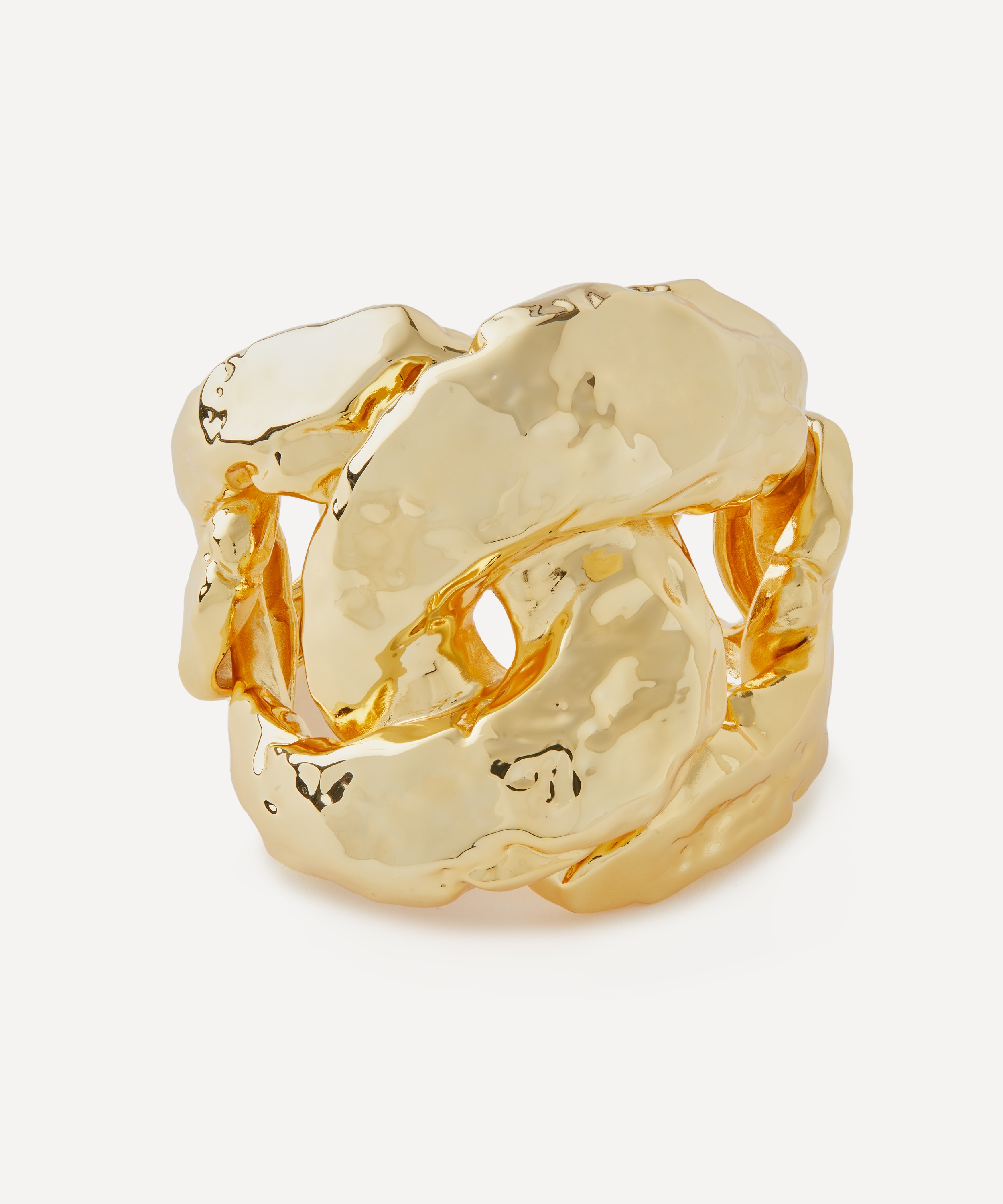 Alexis Bittar - 14ct Gold-Plated Brut Large Curb Link Cuff Bracelet image number 0
