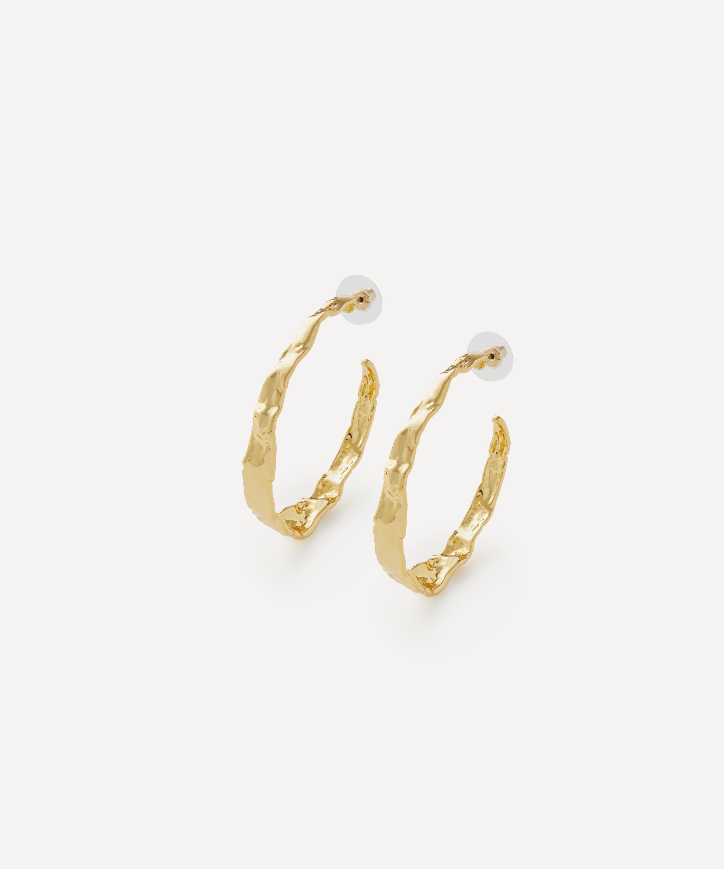 Alexis Bittar - 14ct Gold-Plated Brut Textured Hoop Earrings image number 0