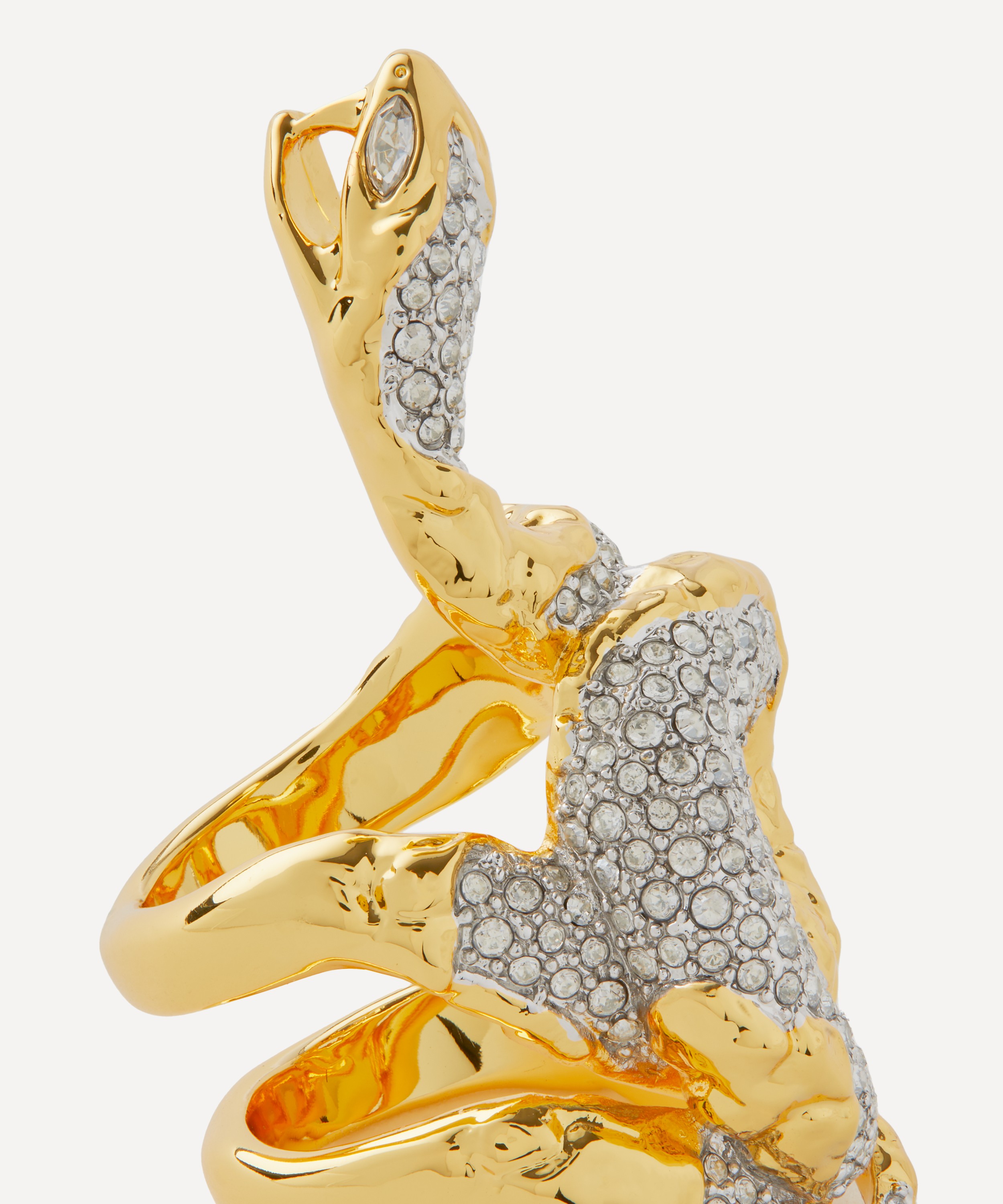 Alexis Bittar - 14ct Gold-Plated Serpent Crystal Pave Ring image number 2