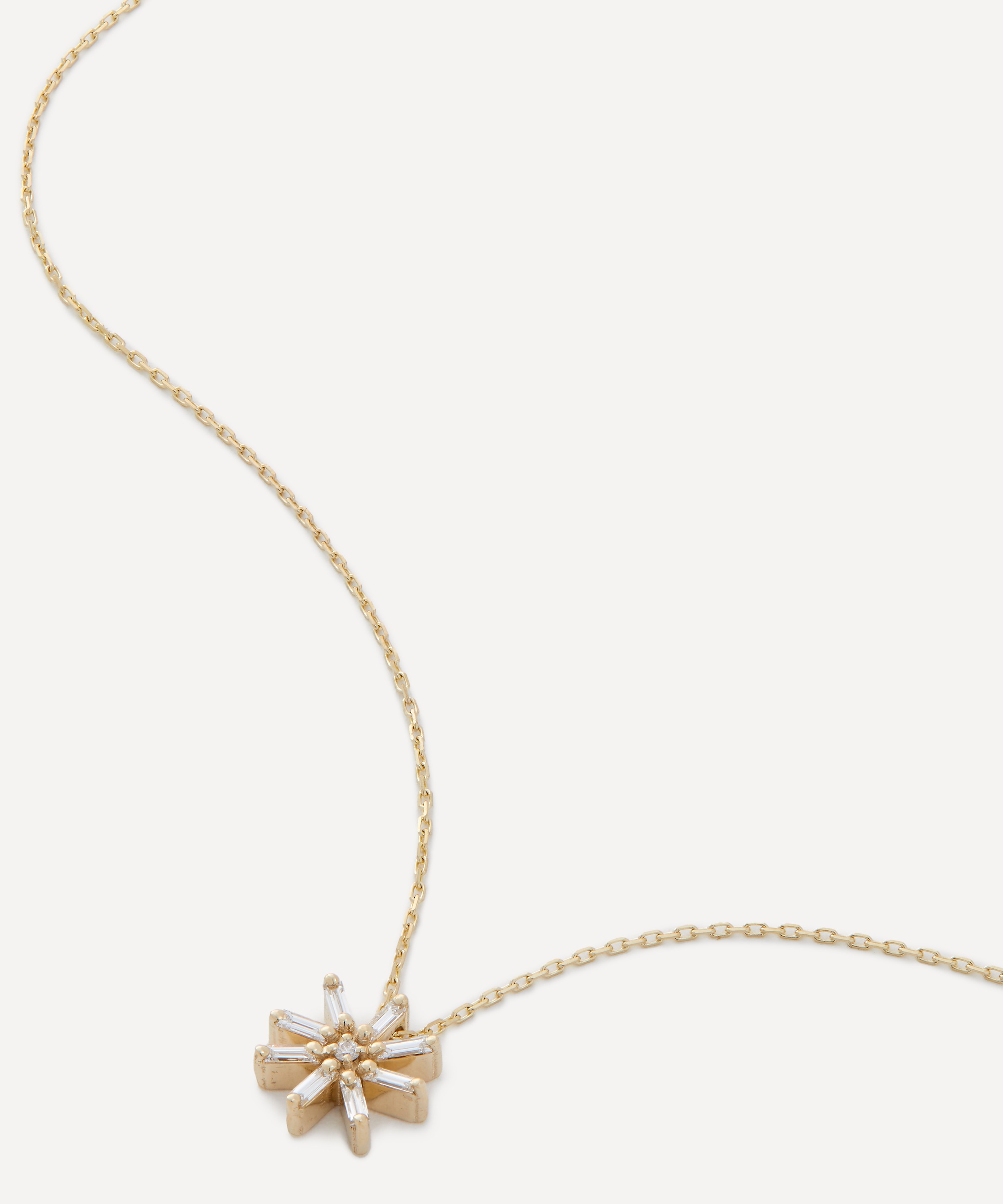 Suzanne Kalan - 14ct Gold Mini flower Diamond Pendant Necklace image number 0