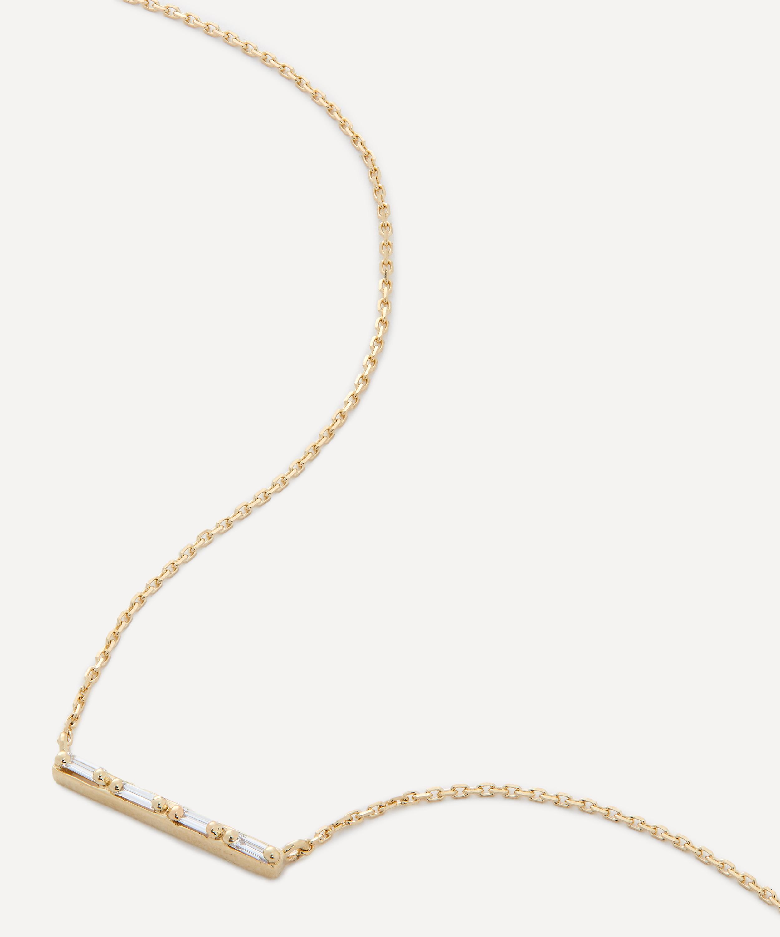 Suzanne Kalan - 14ct Gold Diamond Bar Pendant Necklace image number 0