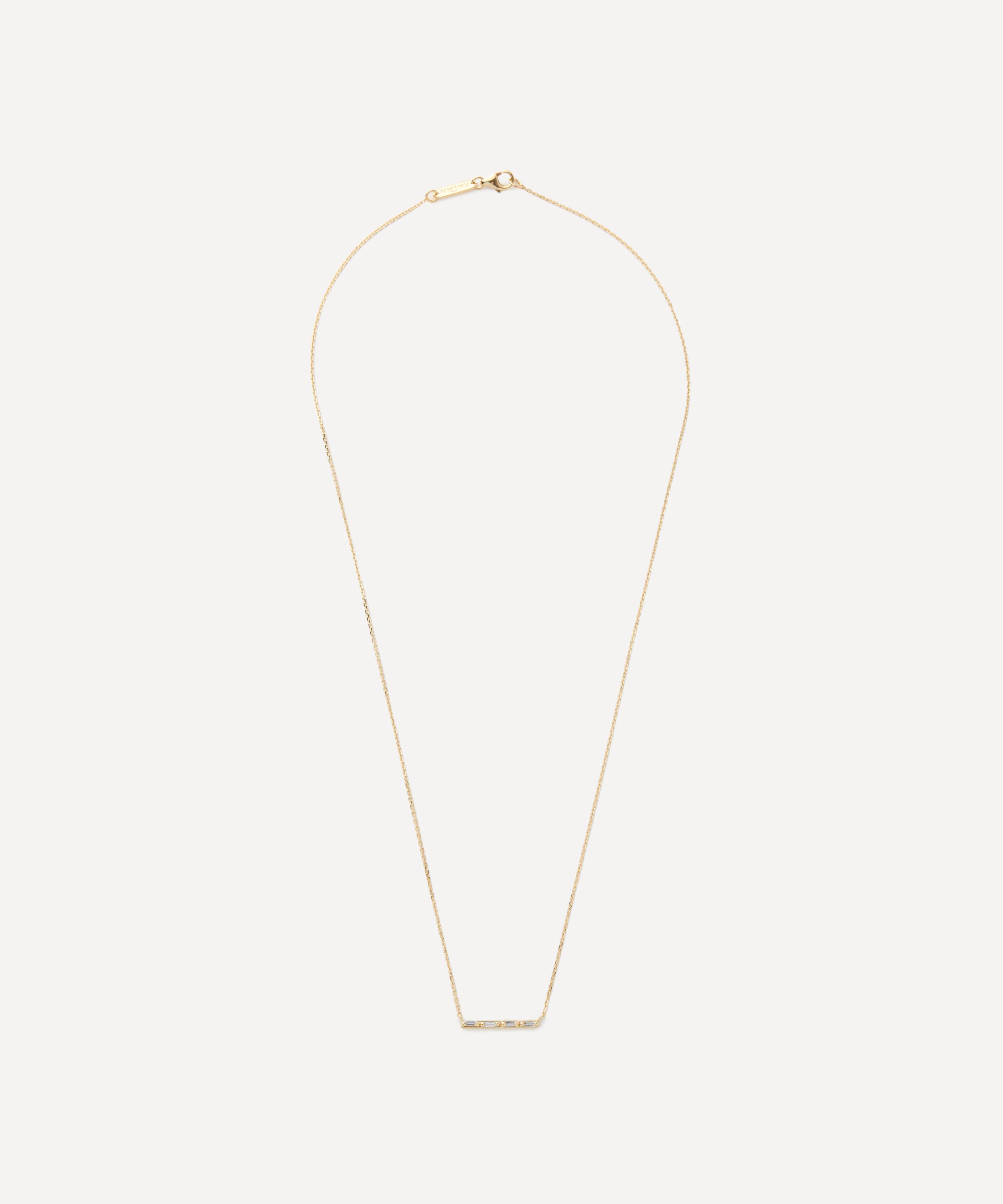 Suzanne Kalan - 14ct Gold Diamond Bar Pendant Necklace image number 2