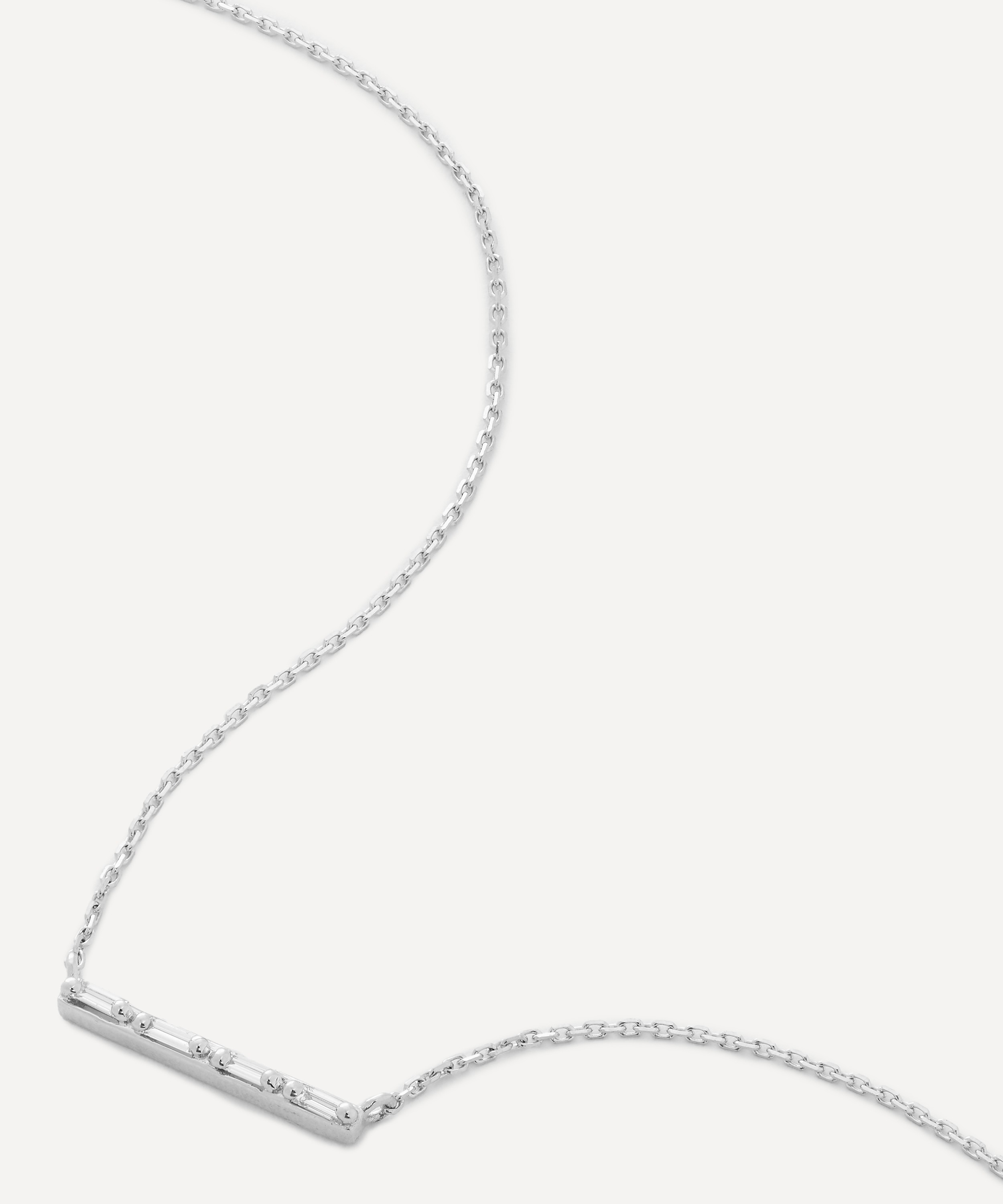 Suzanne Kalan - 14ct White Gold Diamond Bar Pendant Necklace image number 0