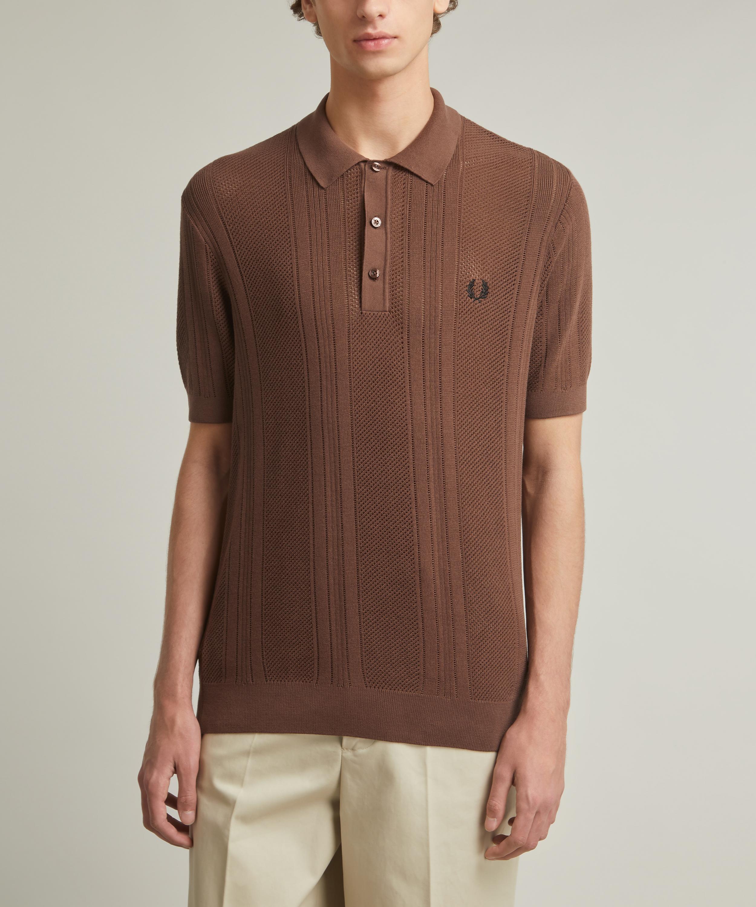 Fred Perry - Cotton Crochet Knit Polo Shirt image number 2