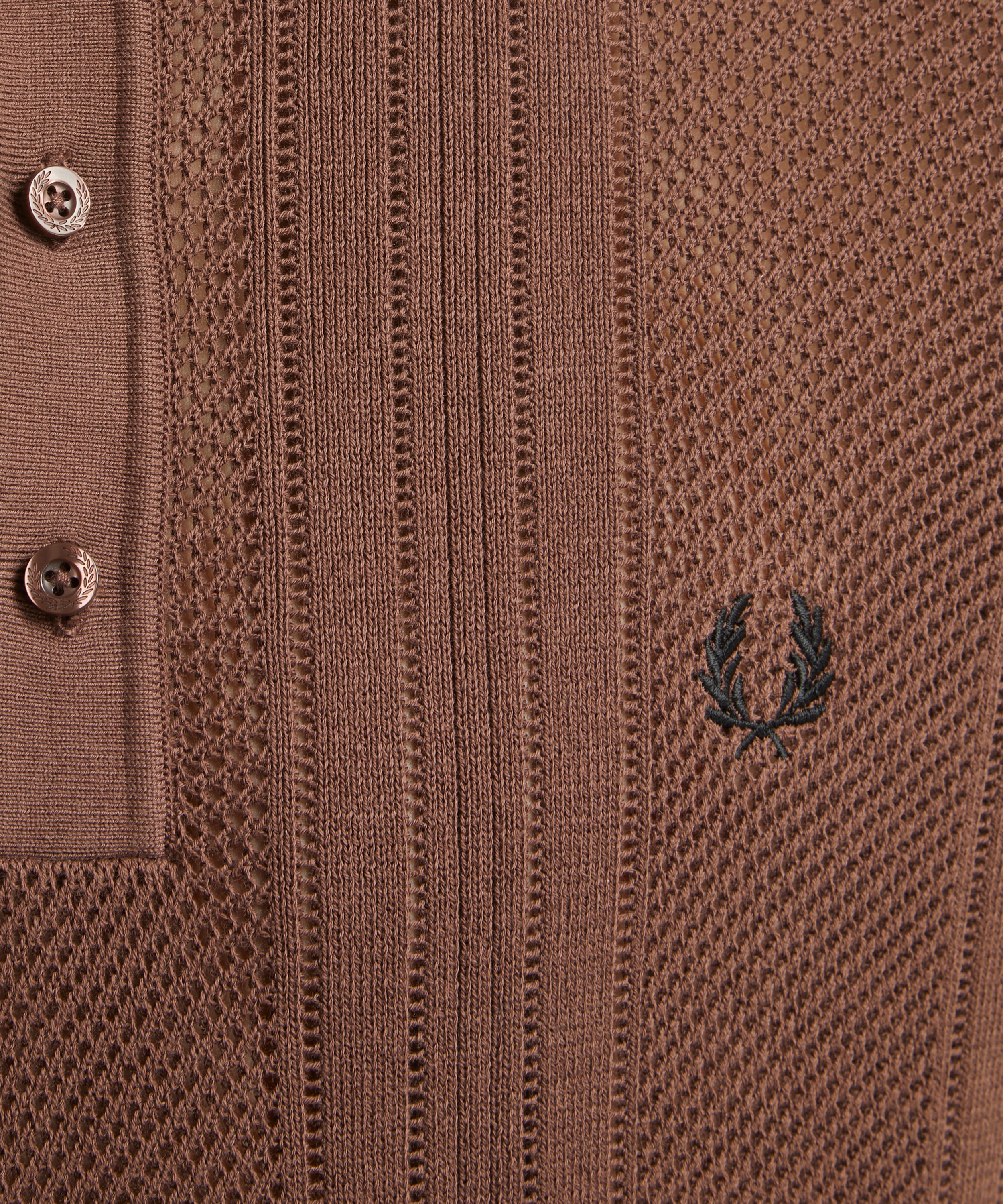 Fred Perry - Cotton Crochet Knit Polo Shirt image number 4