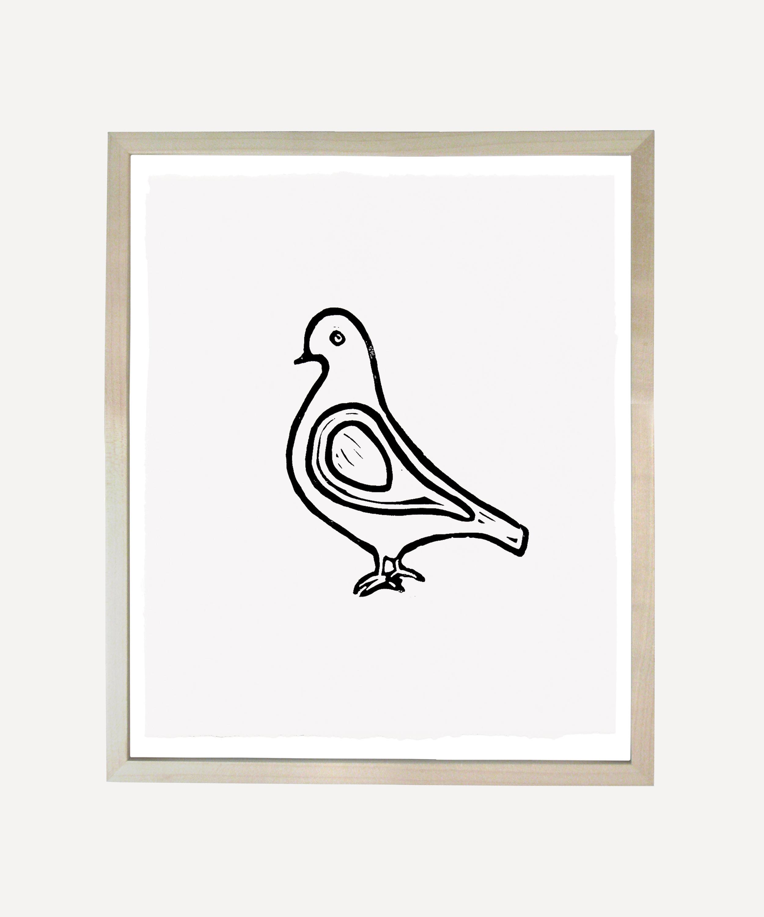 John Derian - Hugo Guinness Pigeon Linocut Unframed Print image number 0