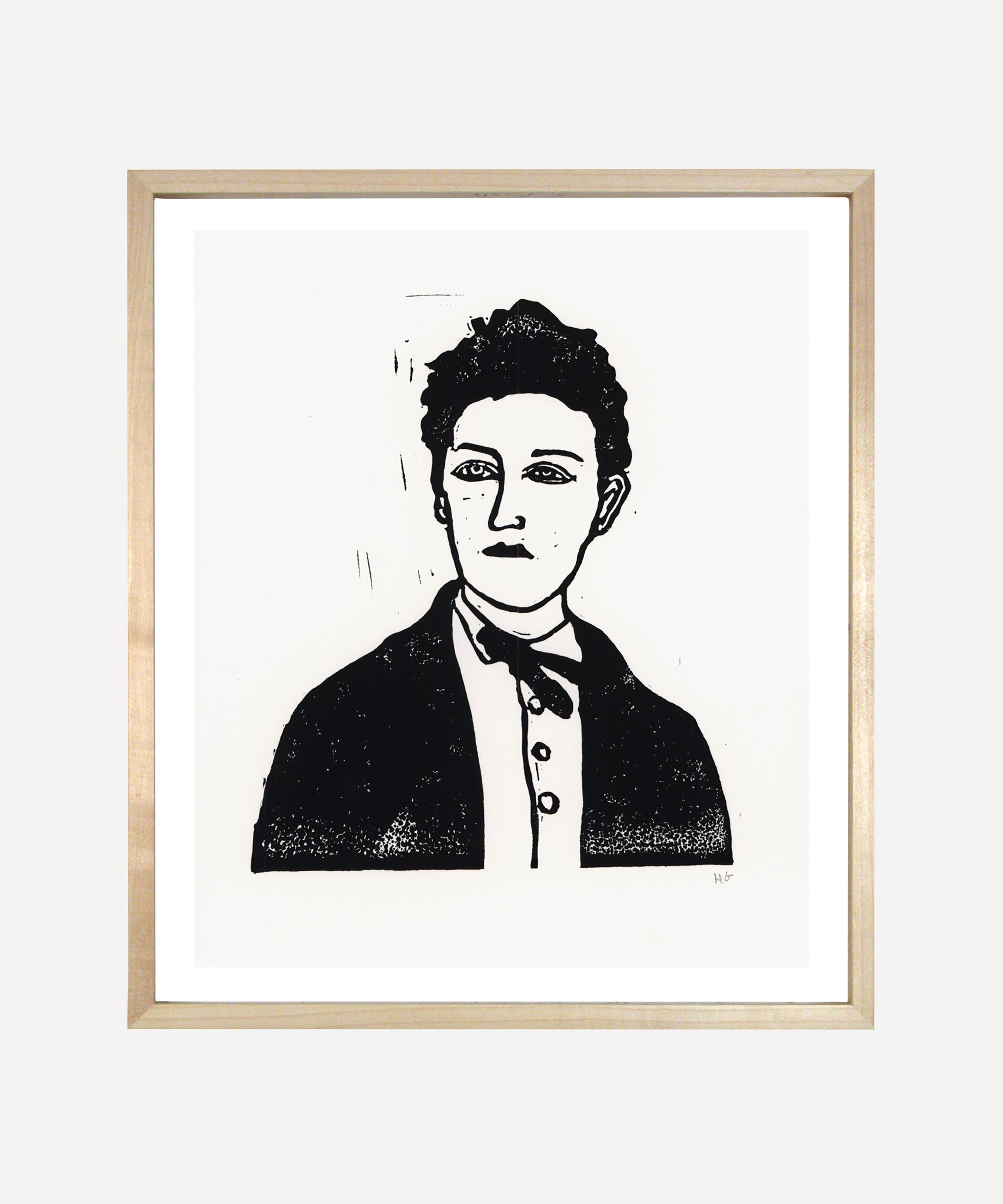 John Derian - Hugo Guinness Rimbaud Poet Linocut Unframed Print image number 0