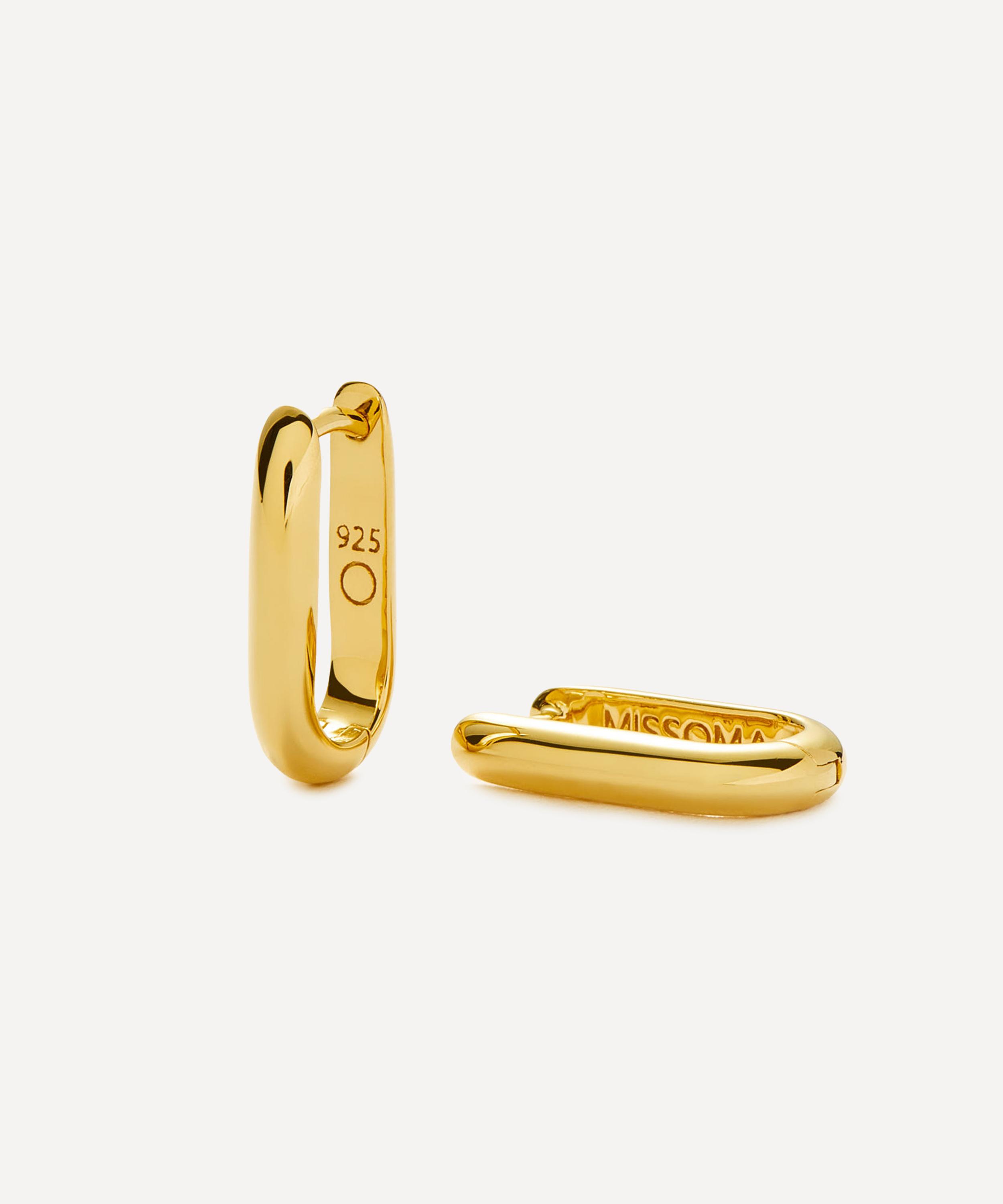 Missoma - 18ct Gold-Plated Vermeil Silver Classic Ovate Huggie Hoop Earrings image number 0