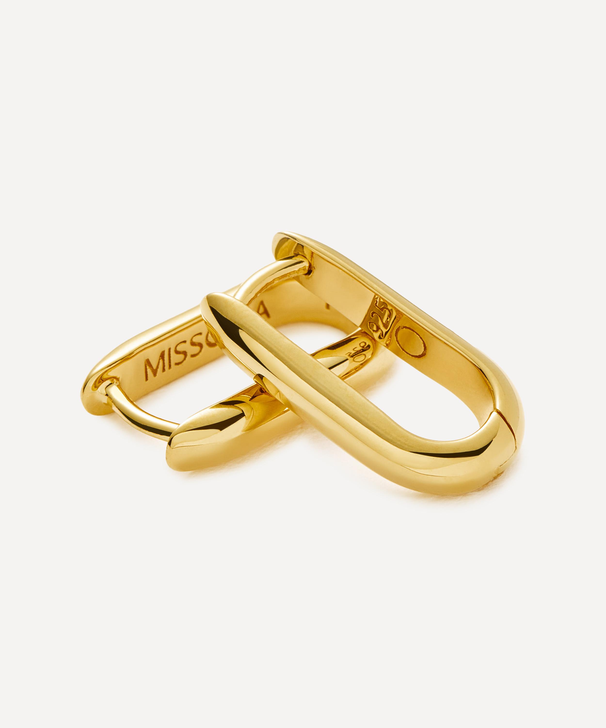 Missoma - 18ct Gold-Plated Vermeil Silver Classic Ovate Huggie Hoop Earrings image number 1