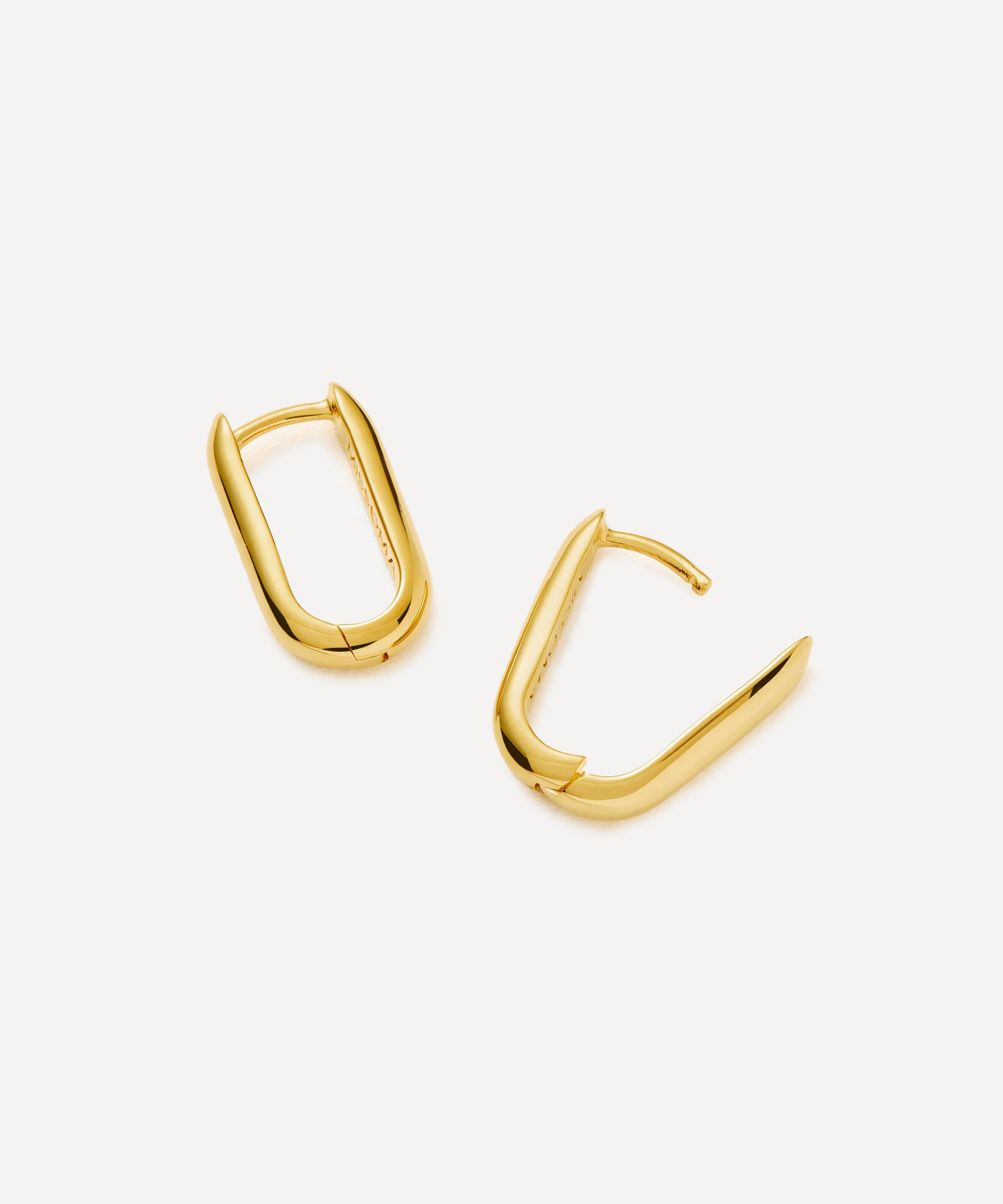 Missoma - 18ct Gold-Plated Vermeil Silver Classic Ovate Huggie Hoop Earrings image number 2