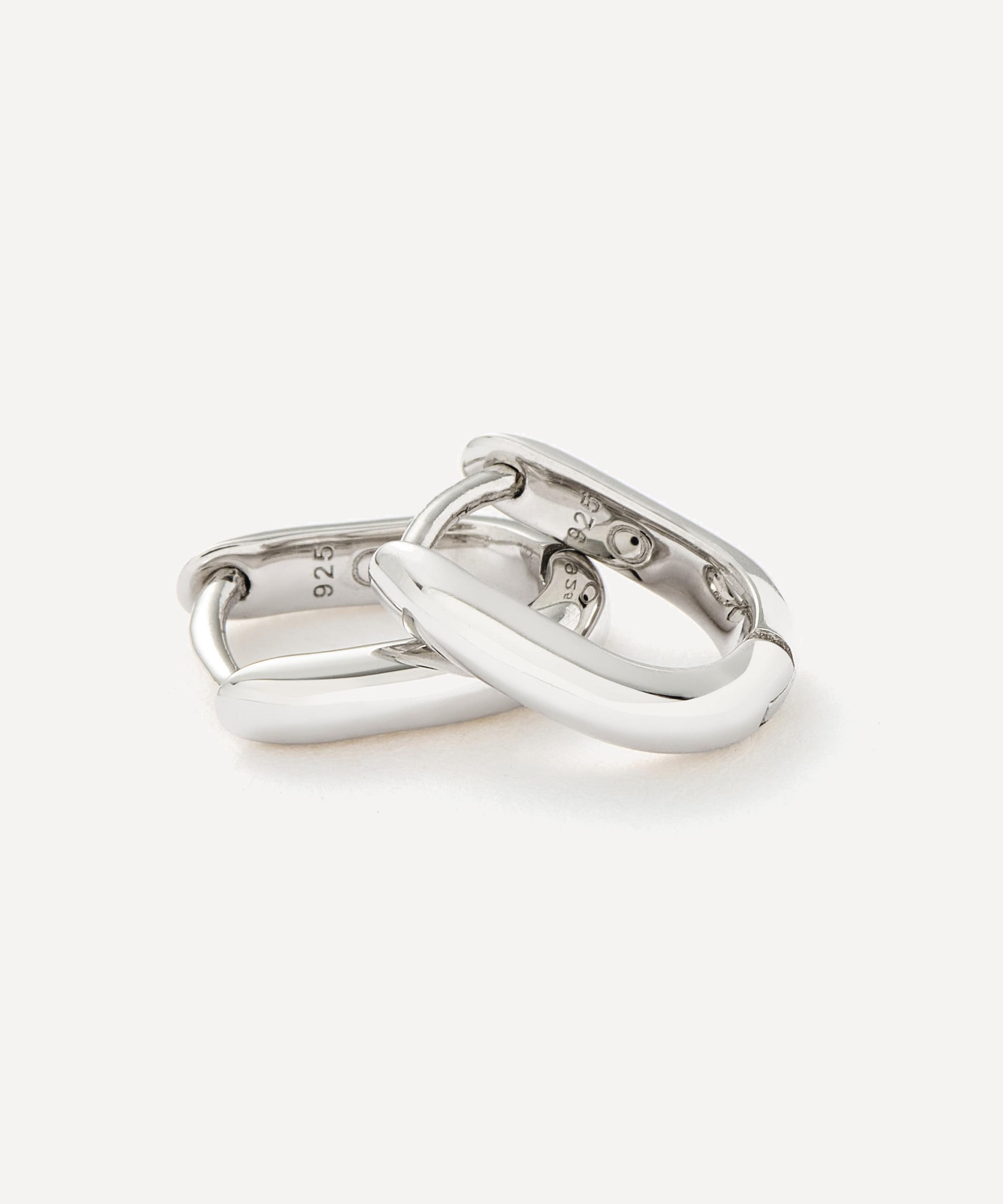 Missoma - Silver-Plated Classic Ovate Huggie Hoop Earrings image number 1