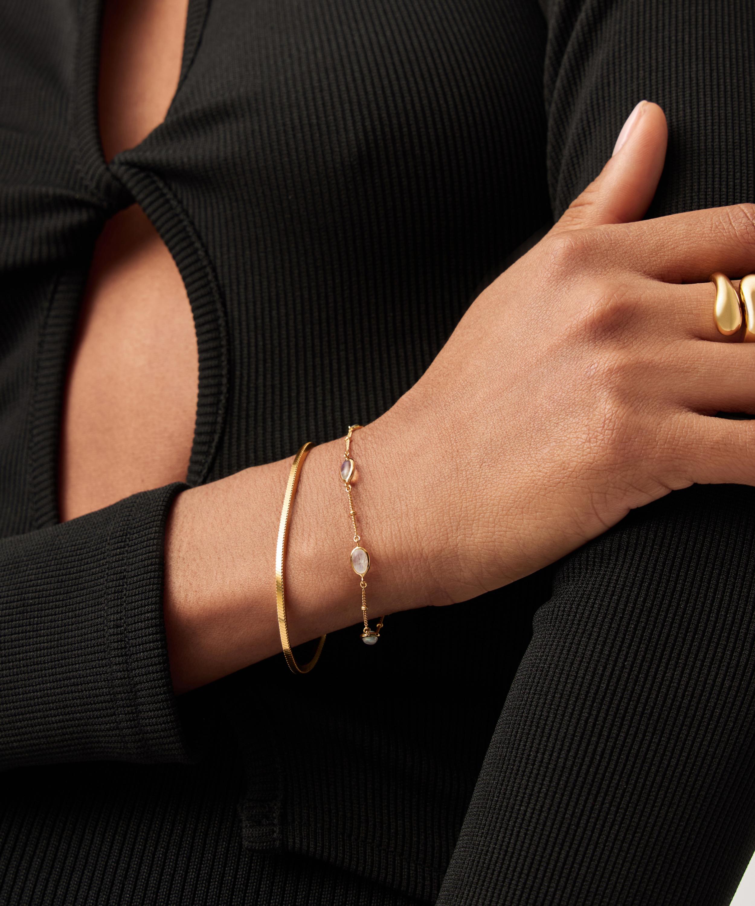 Missoma - 18ct Gold-Plated Vermeil Silver Magma Gemstone Charm Bracelet image number 1