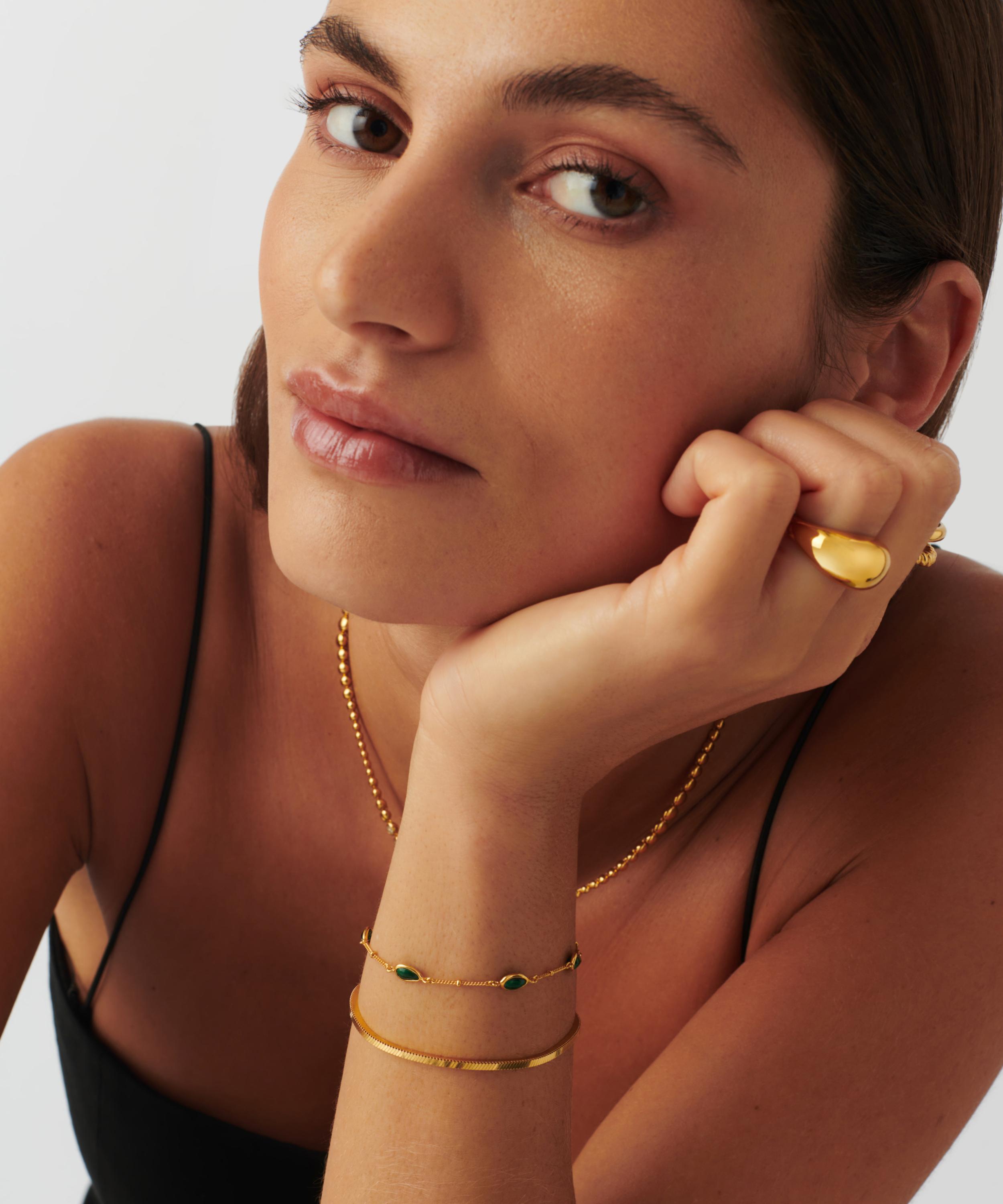 Missoma - 18ct Gold-Plated Vermeil Silver Magma Gemstone Charm Bracelet image number 1
