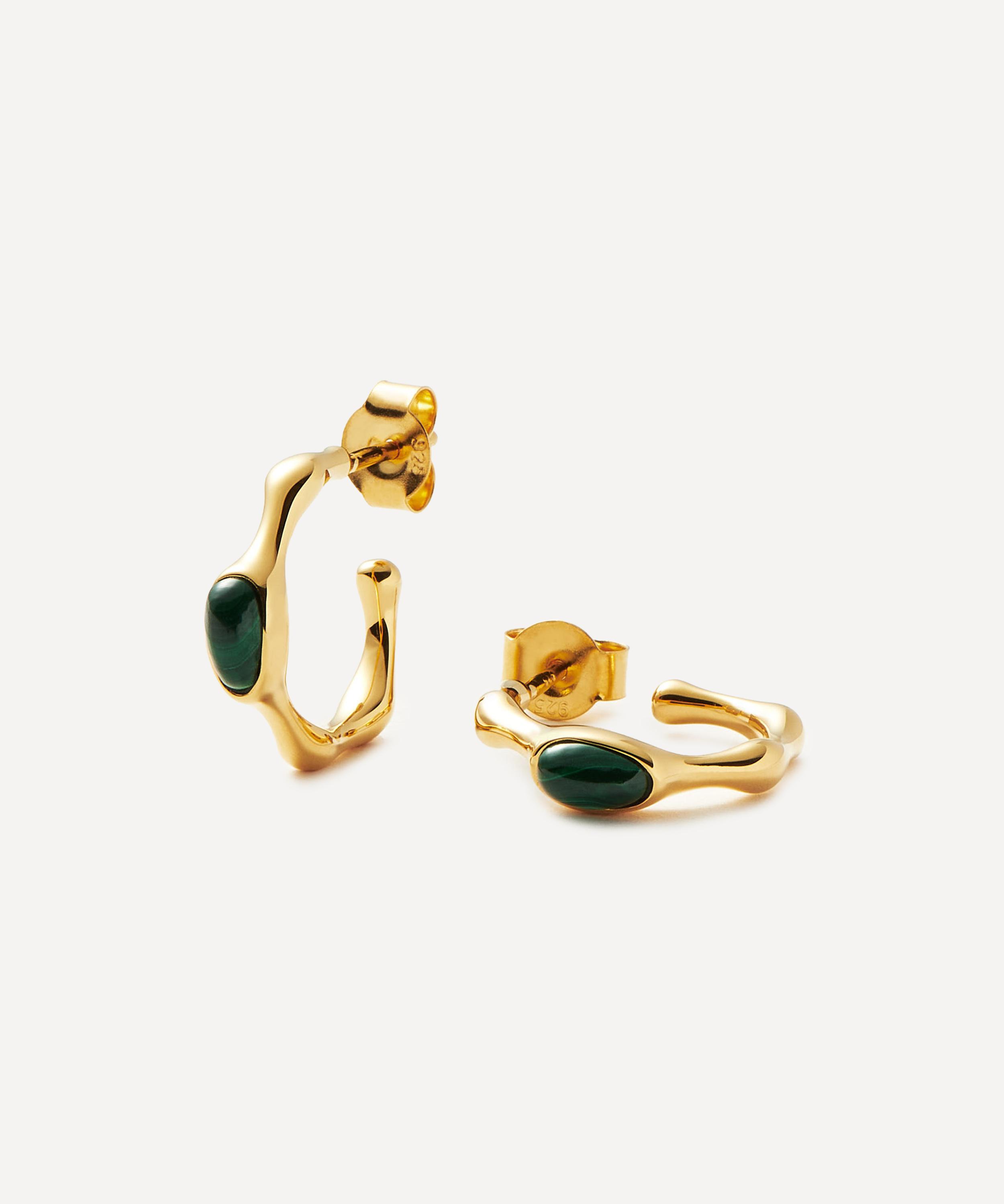 Missoma - 18ct Gold-Plated Vermeil Silver Magma Gemstone Small Hoop Earrings image number 0
