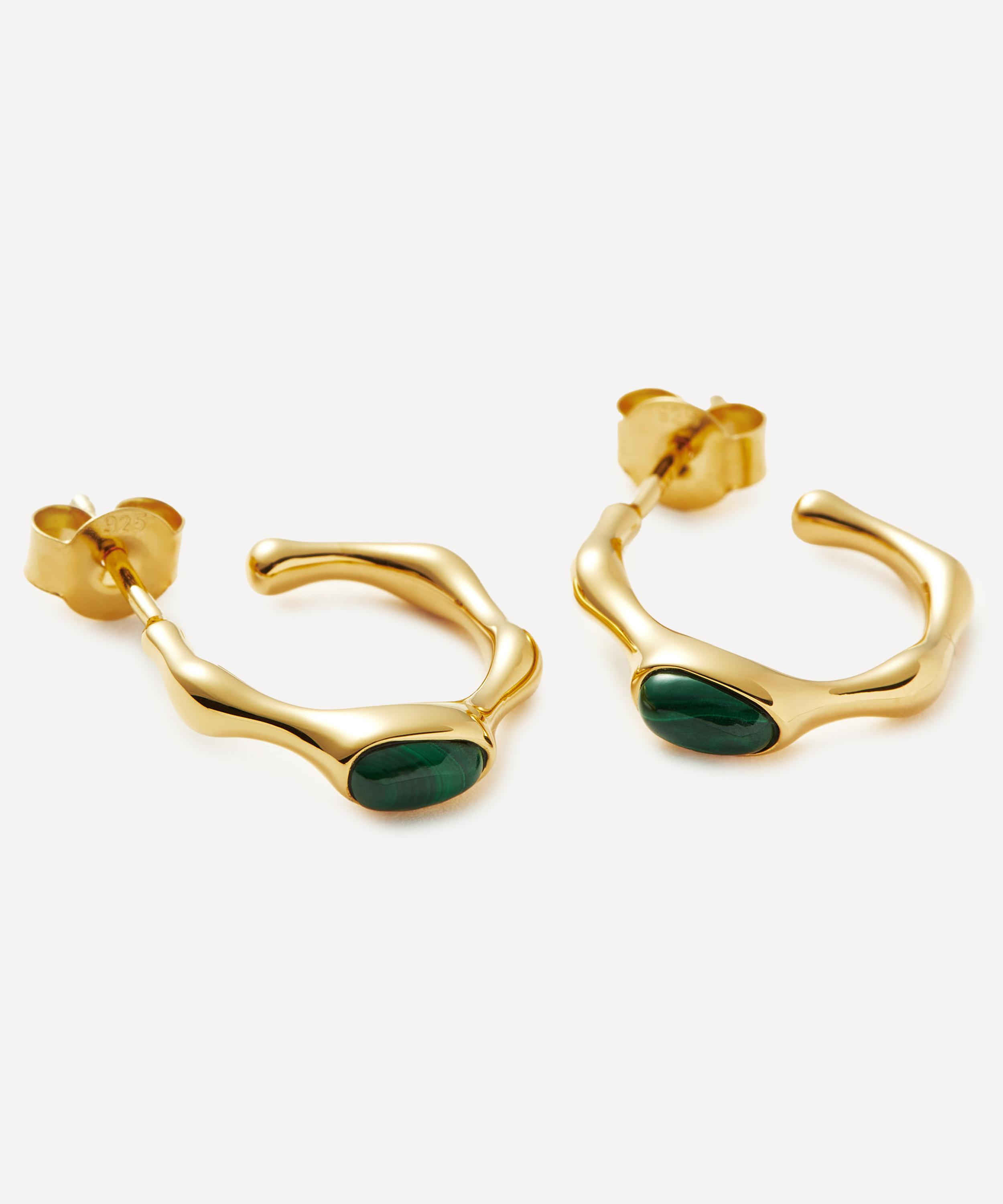 Missoma - 18ct Gold-Plated Vermeil Silver Magma Gemstone Small Hoop Earrings image number 1