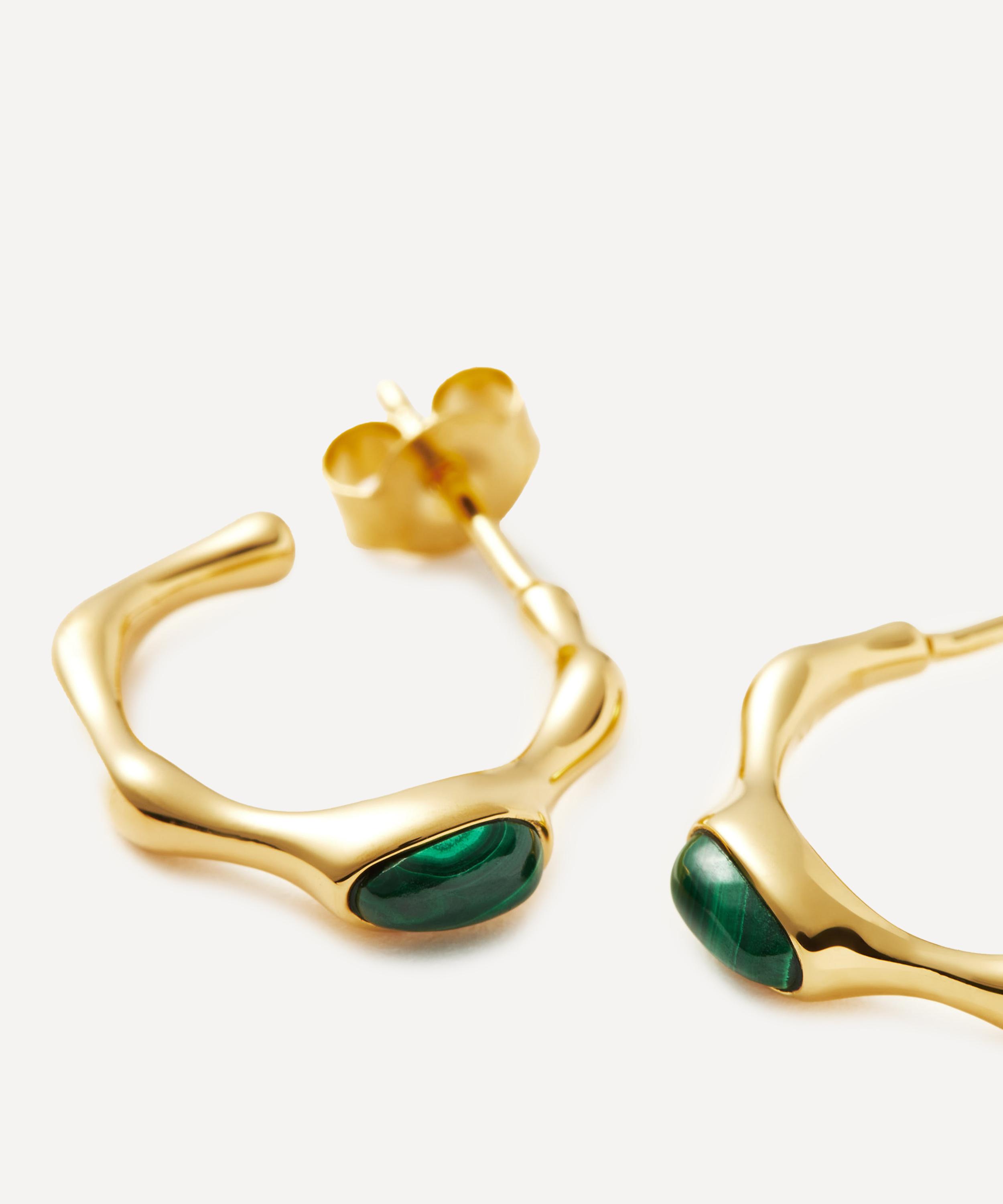 Missoma - 18ct Gold-Plated Vermeil Silver Magma Gemstone Small Hoop Earrings image number 2