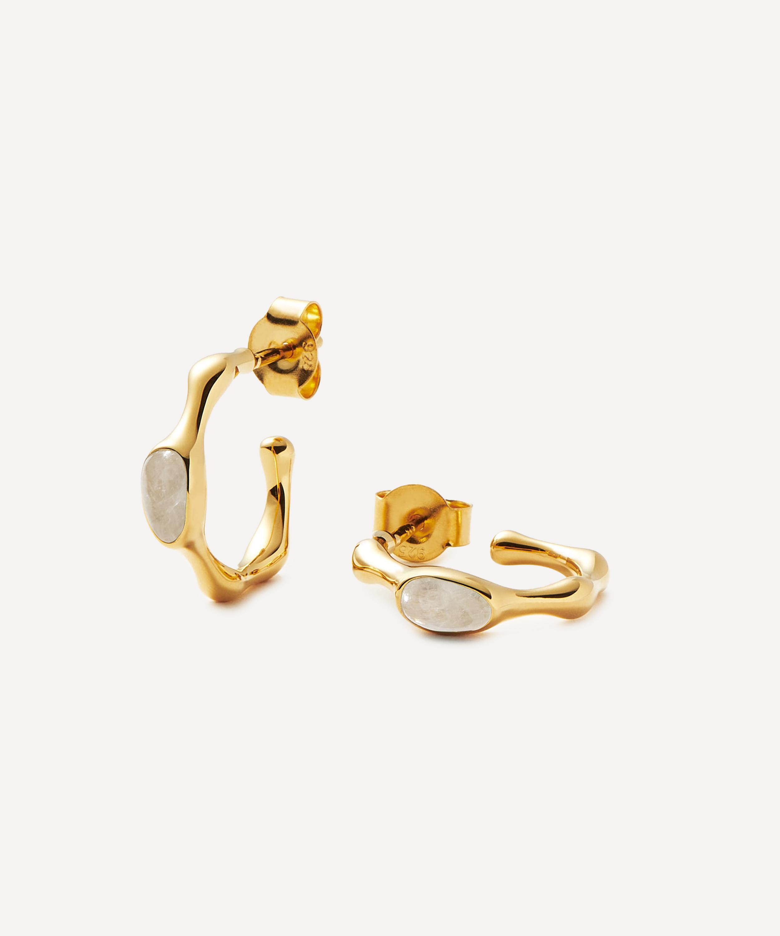 Missoma - 18ct Gold-Plated Vermeil Silver Magma Gemstone Hoop Earrings image number 0