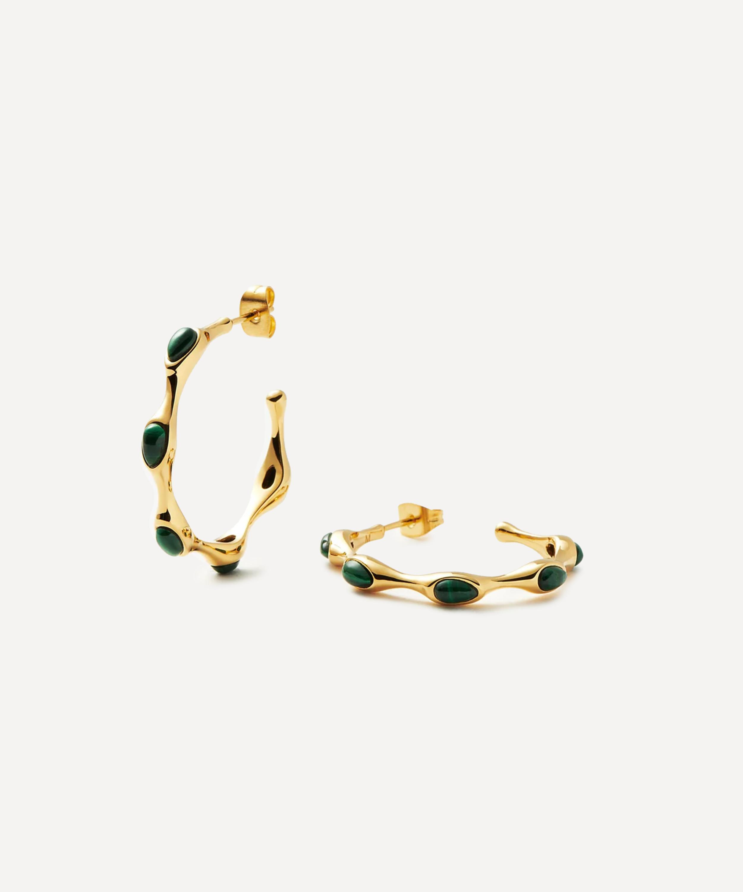 Missoma - 18ct Gold-Plated Vermeil Silver Magma Gemstone Hoop Earrings image number 0