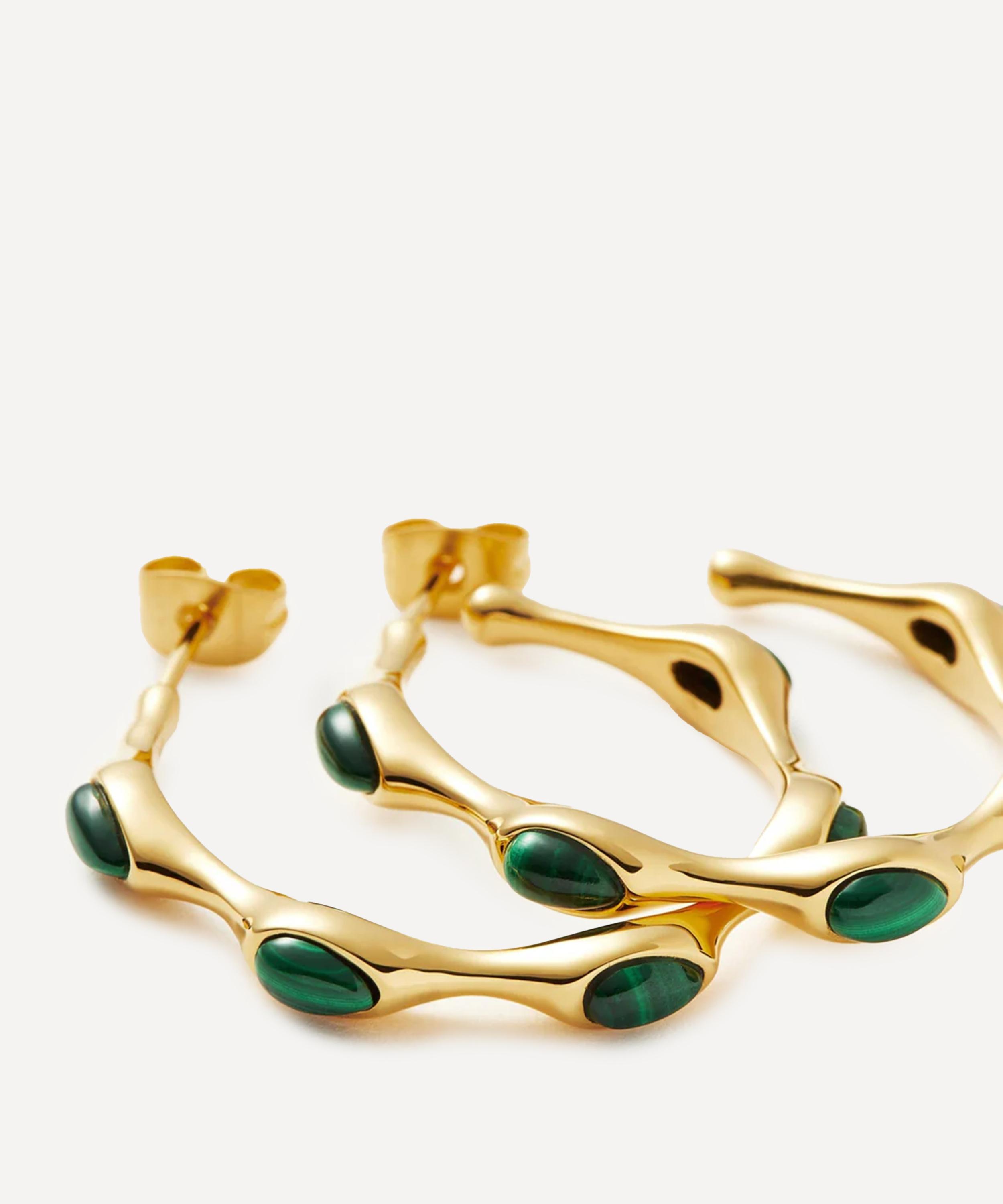 Missoma - 18ct Gold-Plated Vermeil Silver Magma Gemstone Hoop Earrings image number 1