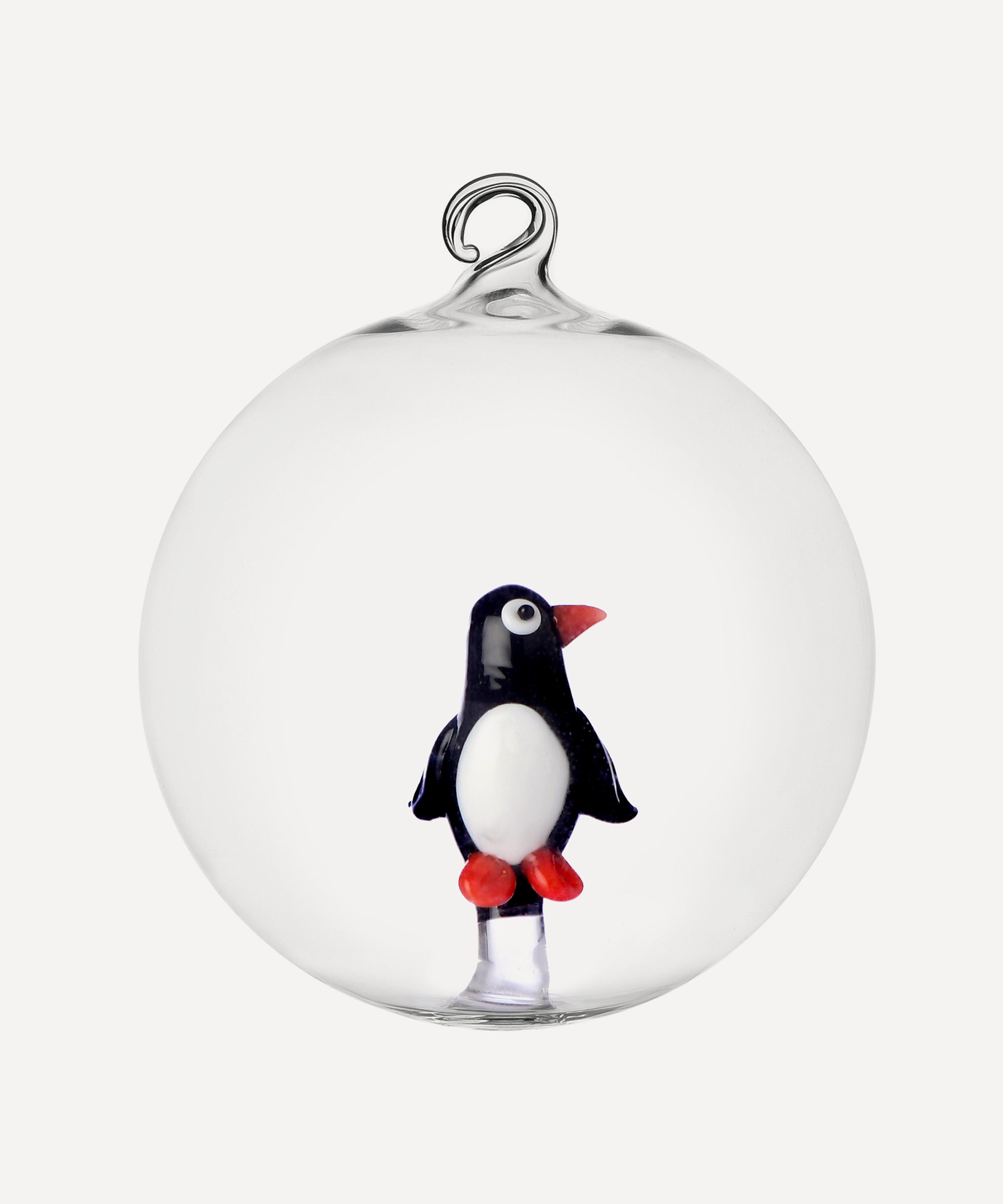 Christmas - Penguin Glass Bauble Set of 2 image number 0