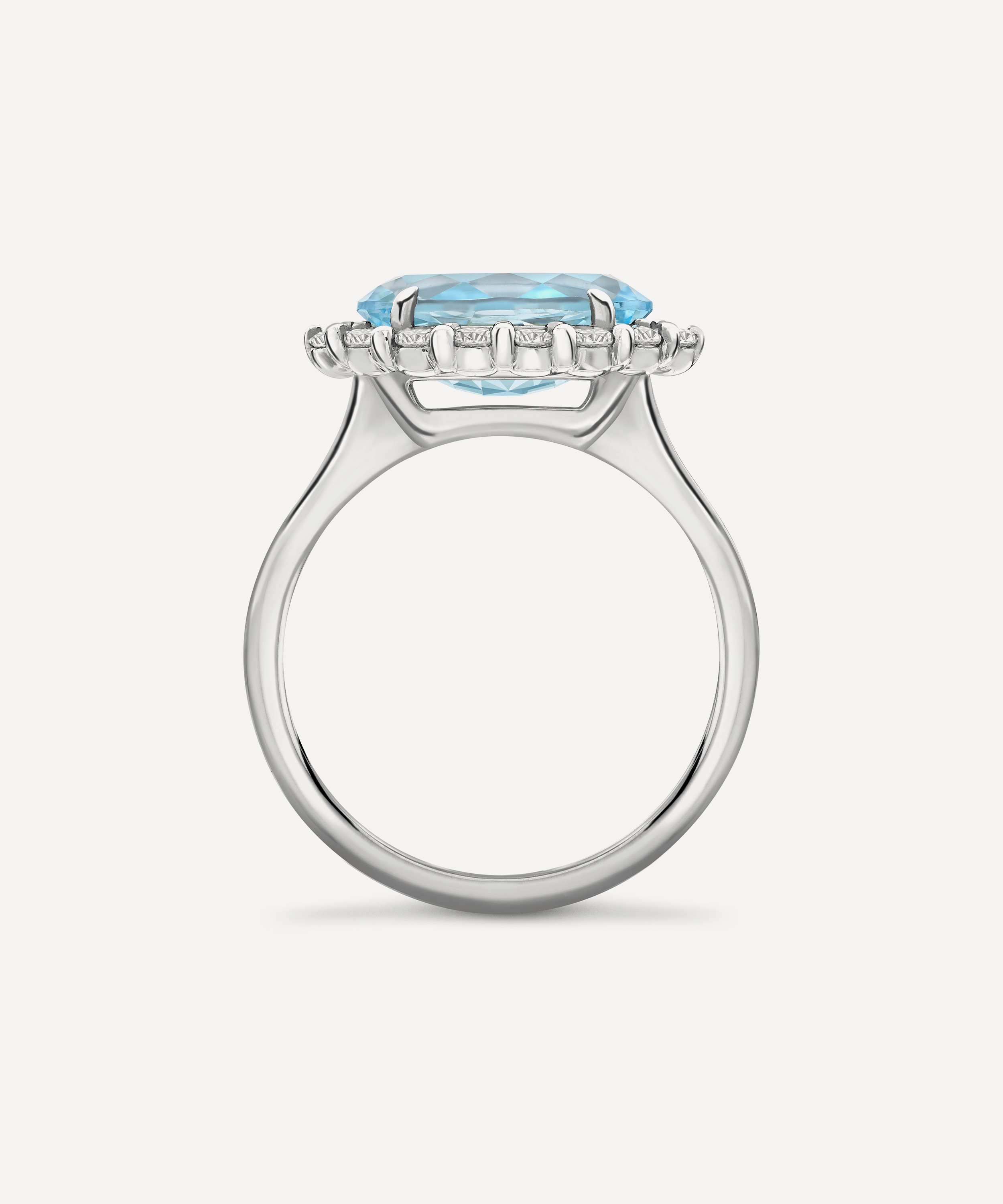 Dinny Hall - 9ct White Gold Sky Blue Topaz and Created Diamond Ring image number 3