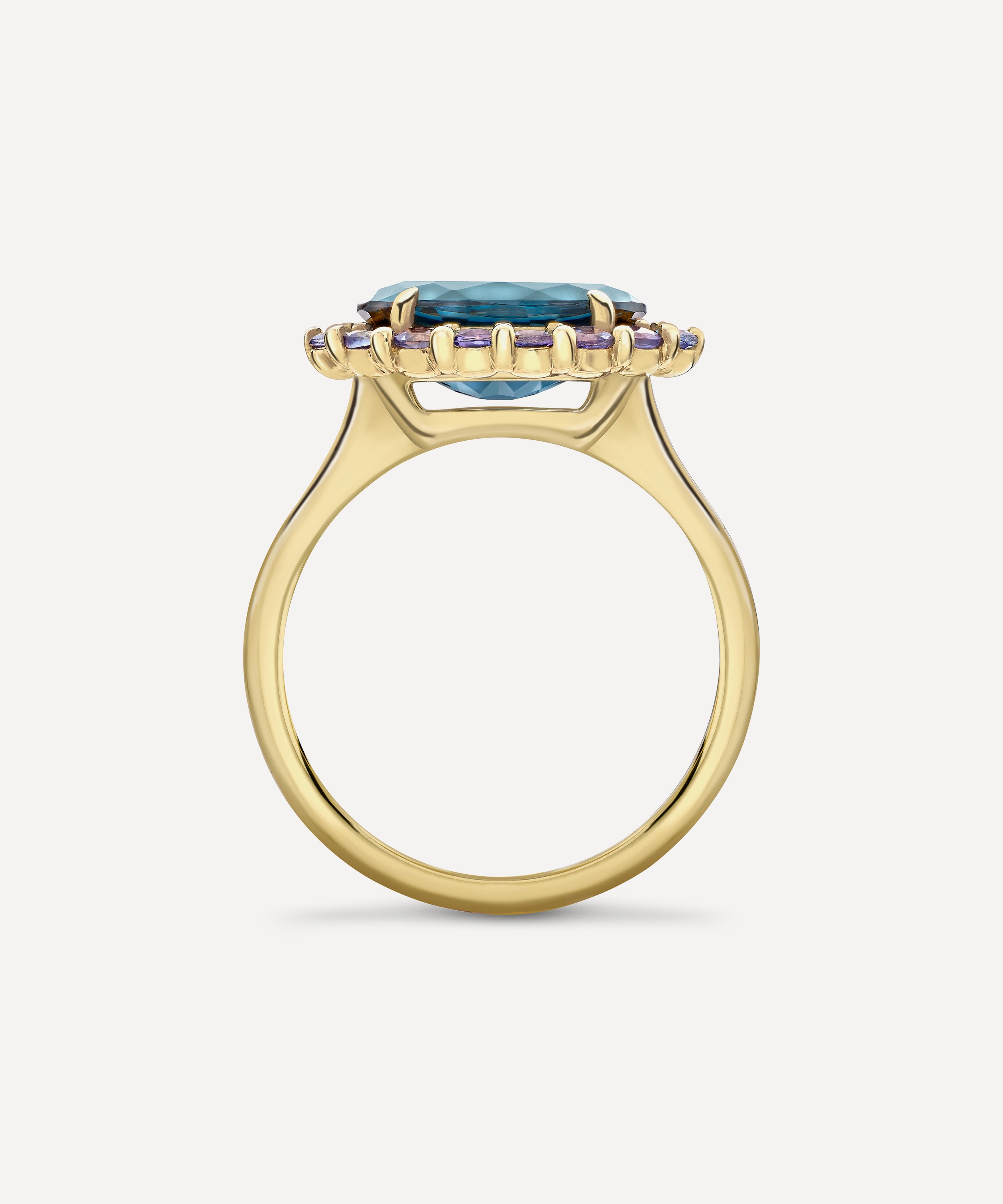 Dinny Hall - 9ct Gold London Blue Topaz and Created Diamond Ring image number 4