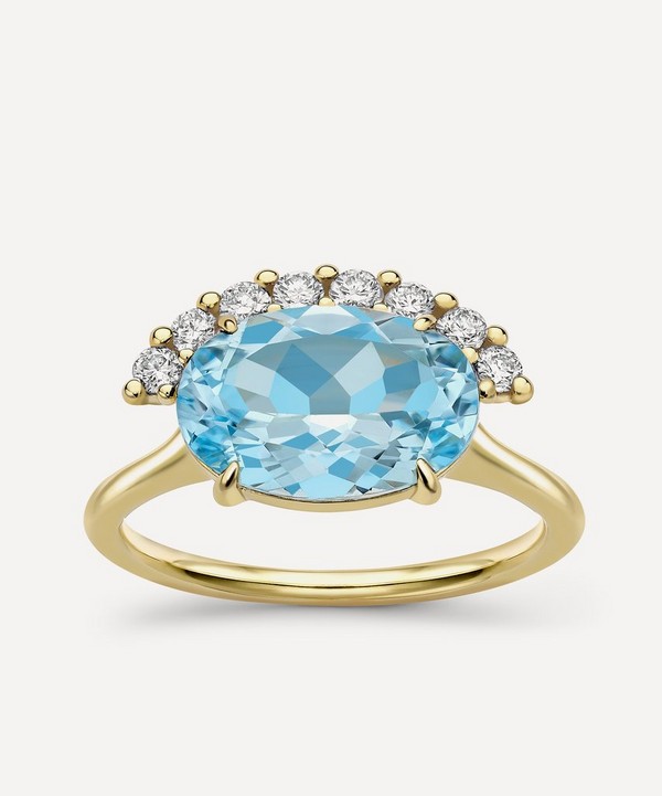 Dinny Hall - 9ct Gold Sky Blue Topaz and Created Diamond Ring