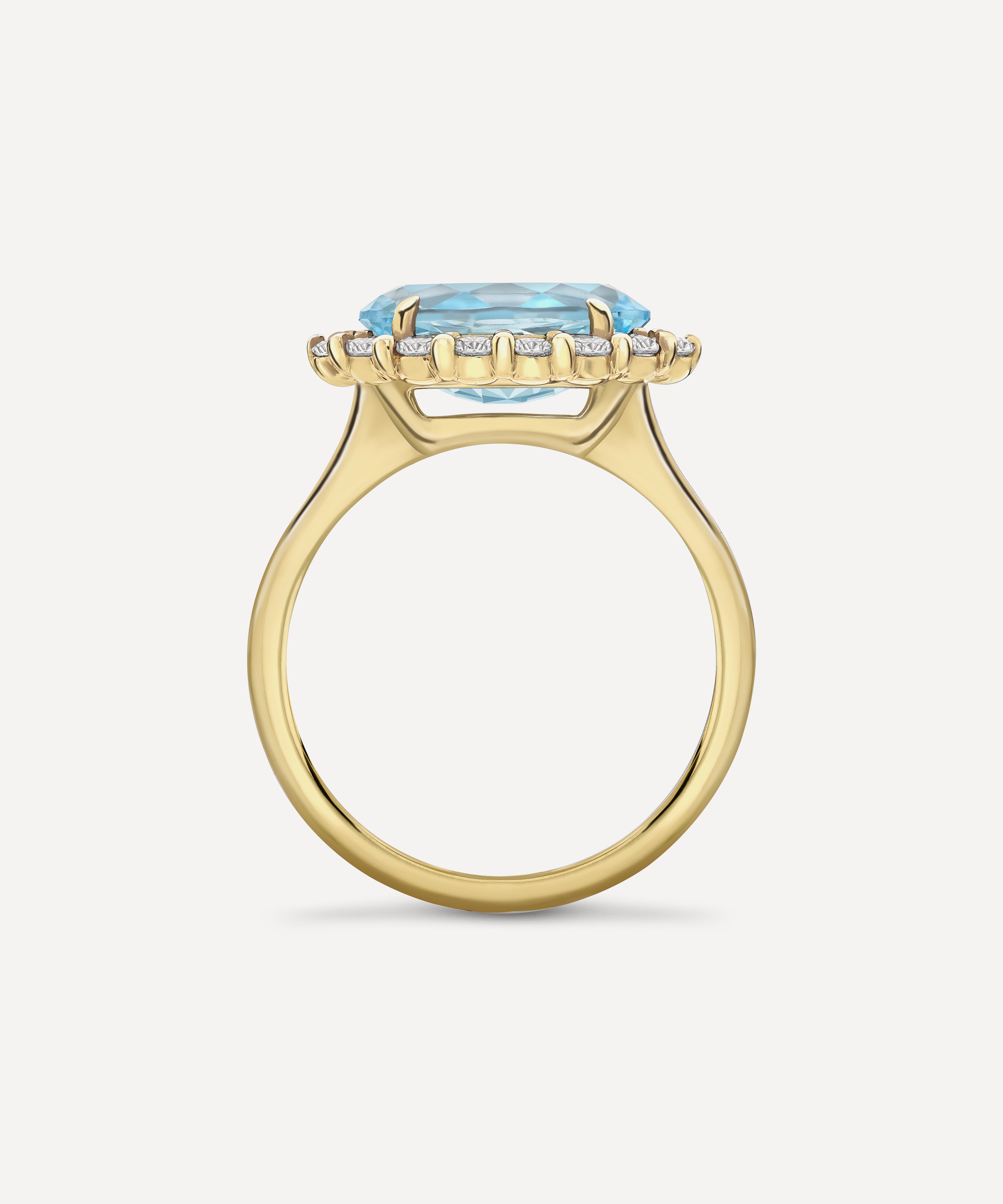 Dinny Hall - 9ct Gold Sky Blue Topaz and Created Diamond Ring image number 3