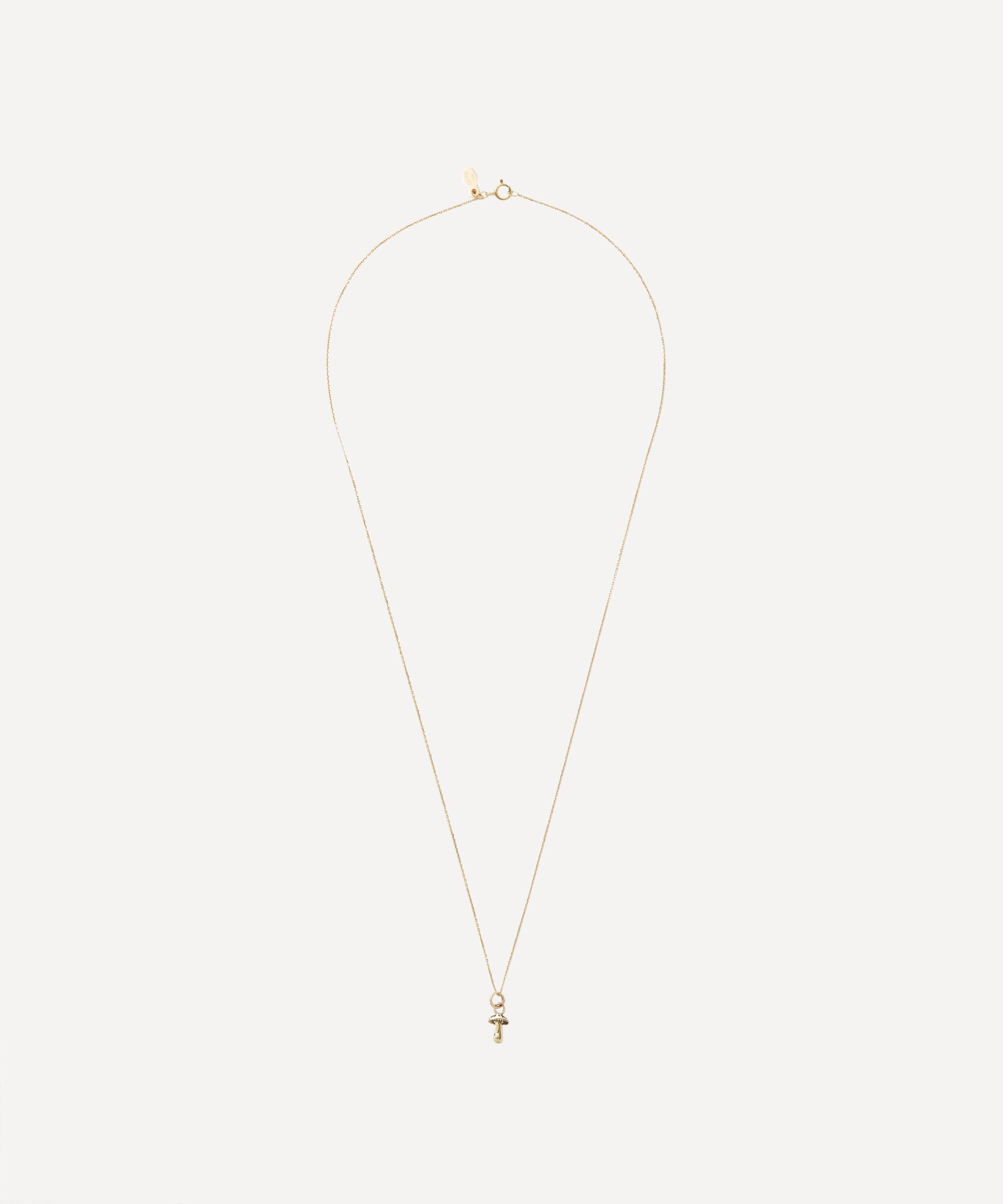 Pyrrha - 14ct Gold Mushroom Charm Pendant Necklace