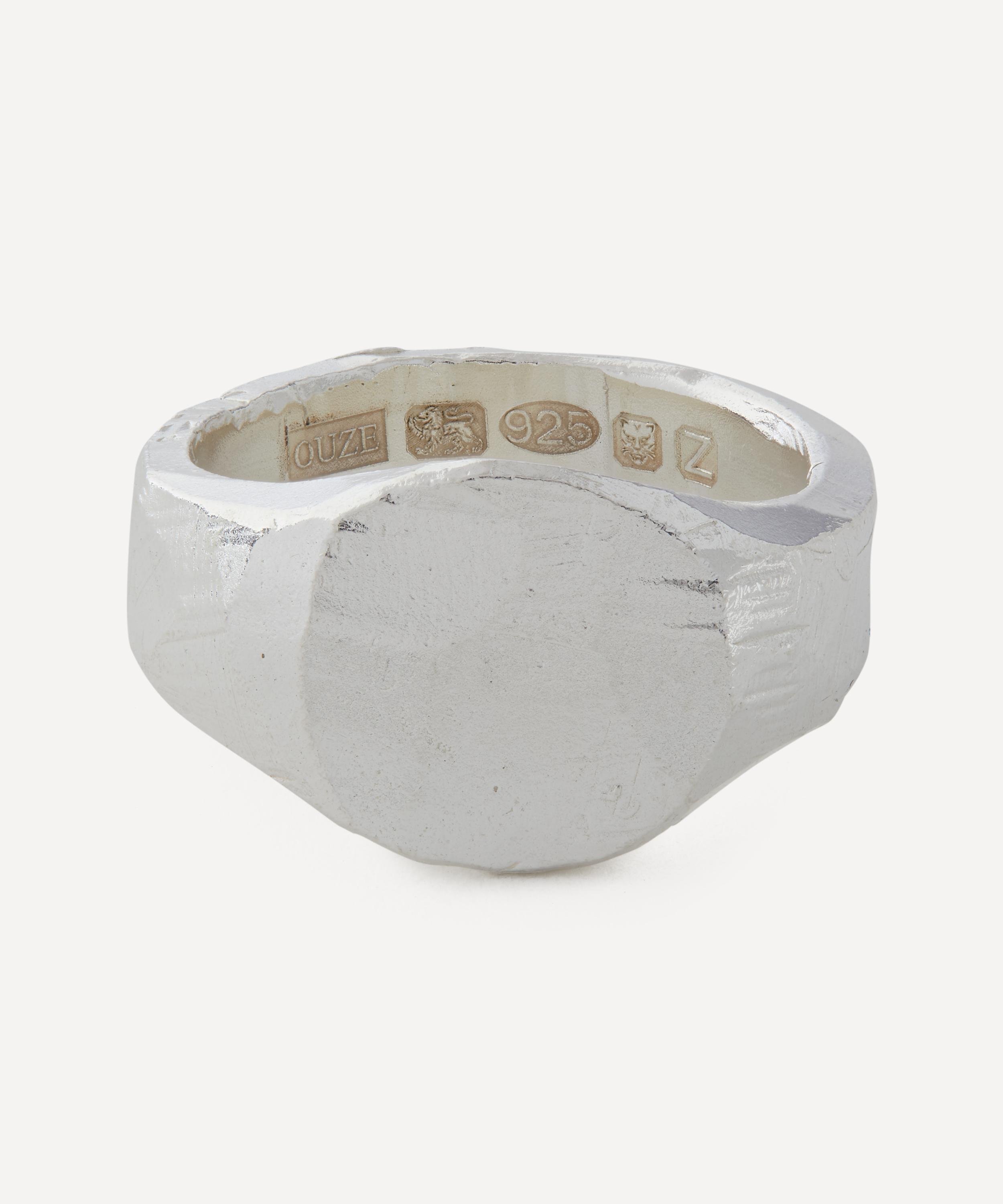 The Ouze - Sterling Silver Plain Round Signet Ring image number 0