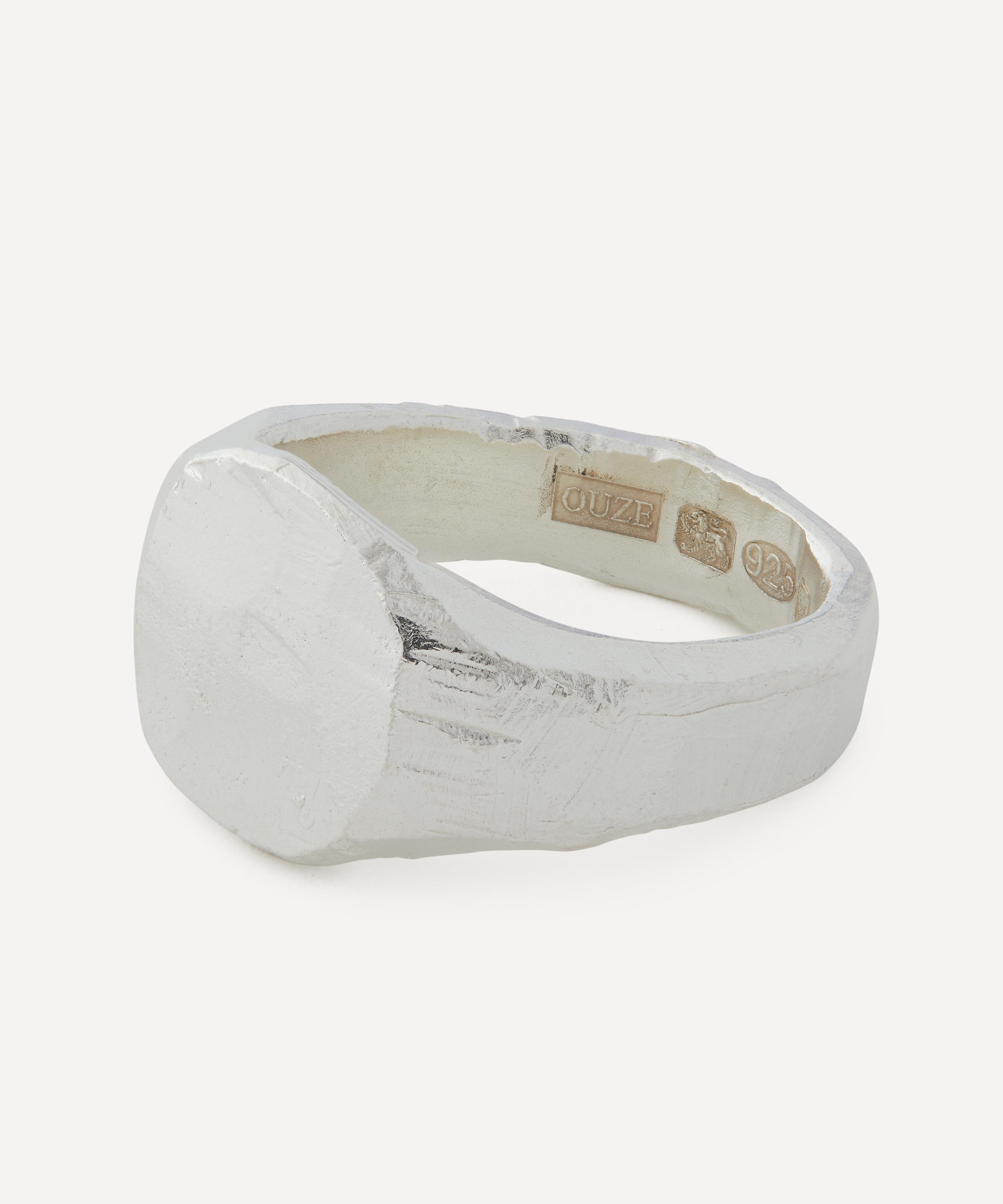 The Ouze - Sterling Silver Plain Round Signet Ring image number 1
