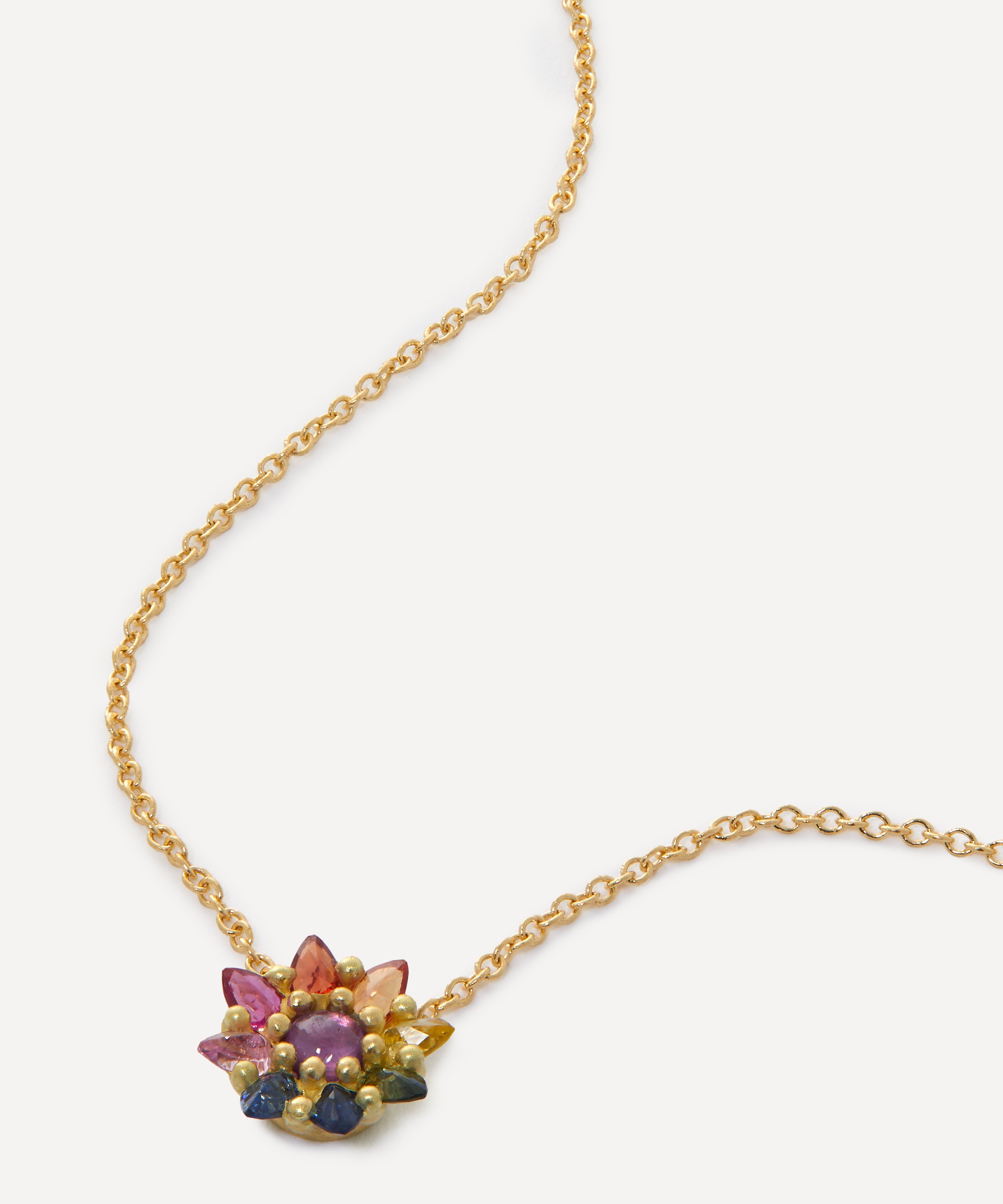 Polly Wales - 18ct Gold Rainbow Daisy Pendant Necklace image number 0