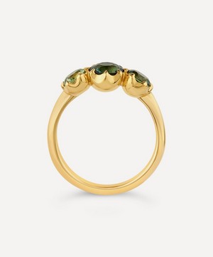 Dinny Hall - 18ct Gold Elyhara Fine Sage and Olive Green Sapphire Trilogy Ring image number 2