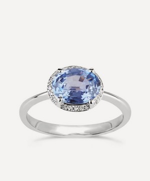 Dinny Hall - 18ct White Gold Mia Pale Cornflower Blue Sapphire and Brilliant Cut Diamond Ring image number 0