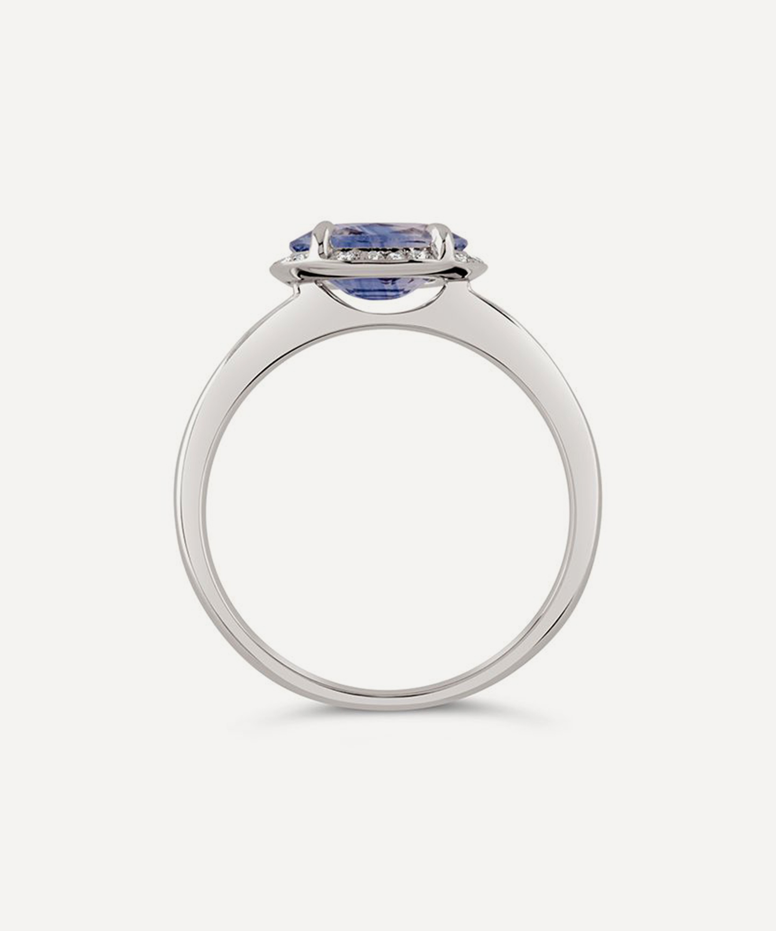 Dinny Hall - 18ct White Gold Mia Pale Cornflower Blue Sapphire and Brilliant Cut Diamond Ring image number 2