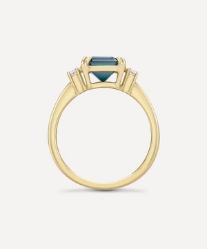 Dinny Hall - 18ct Gold Mini Mae West Fine Teal Tourmaline and Diamond Ring image number 2