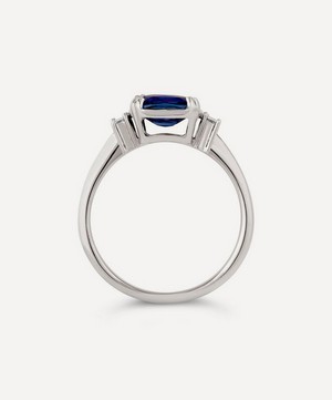 Dinny Hall - 18ct White Gold Mini Mae West Fine Deep Velvet Blue Sapphire and Diamond Ring image number 2