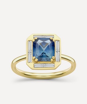 Dinny Hall - 18ct Gold Heni Fine deep Teal Blue Sapphire and Diamond Ring image number 0