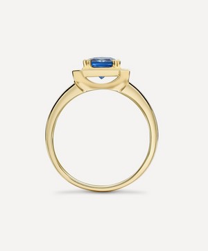 Dinny Hall - 18ct Gold Heni Fine deep Teal Blue Sapphire and Diamond Ring image number 2