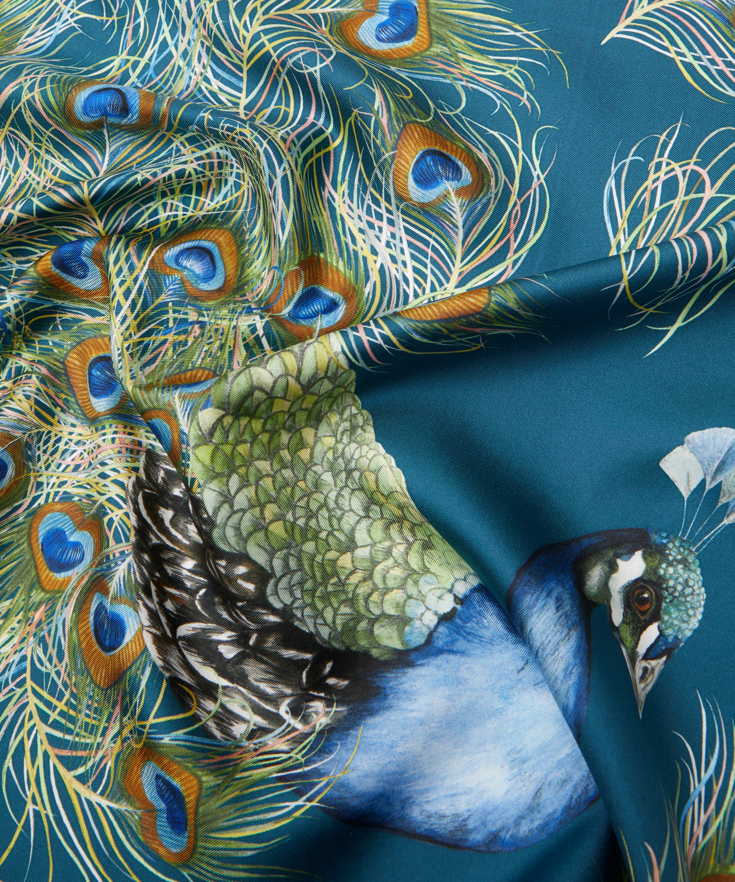 Liberty - Peacock Plume 90X90 Silk Scarf image number 3