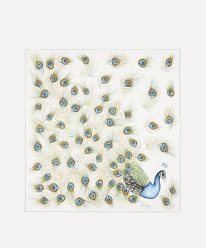Liberty - Peacock Plume 90X90 Silk Scarf image number 0